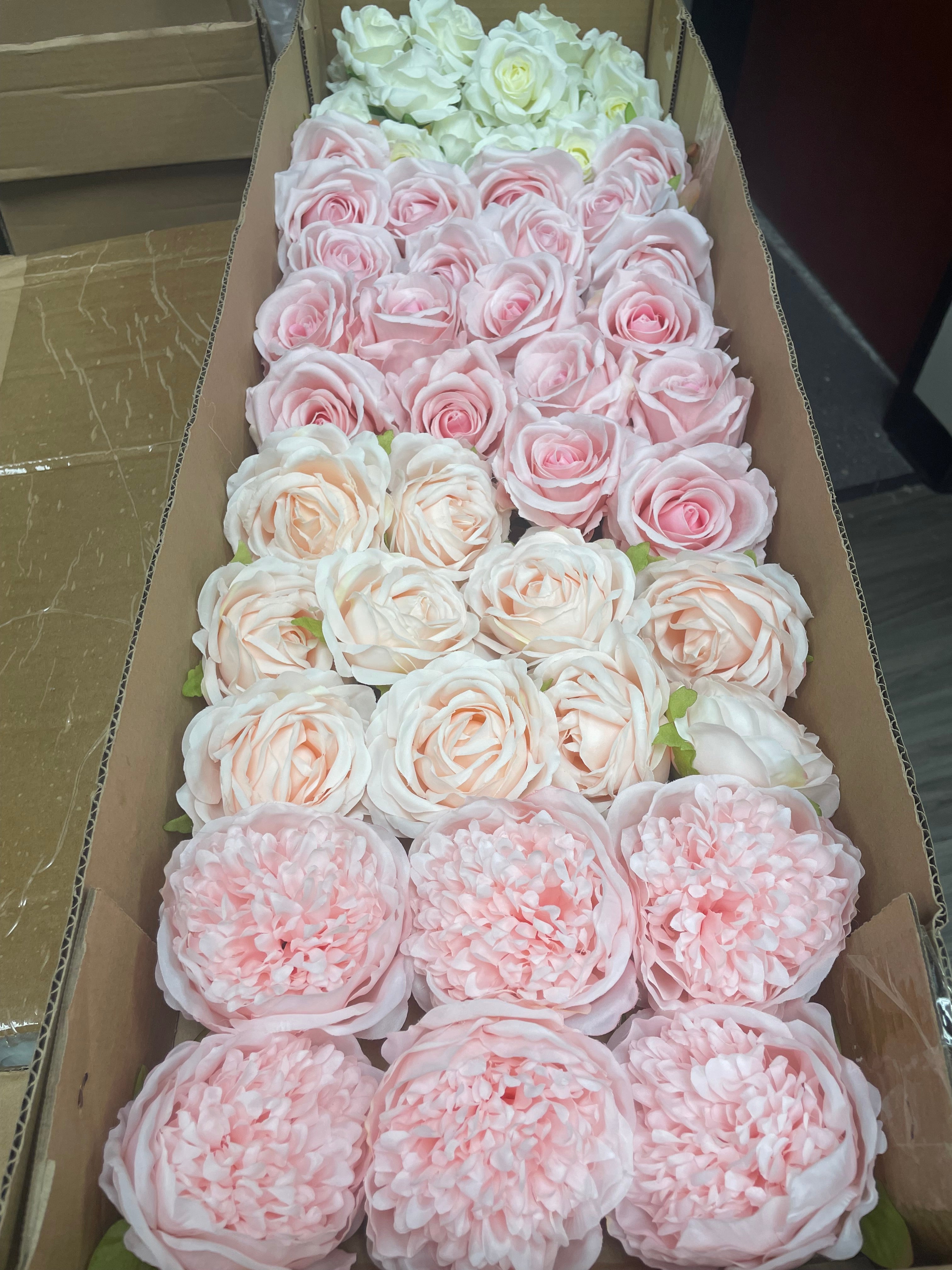 60/70 PCS Artificial Flower Heads(CS3B1) – Mixed Colors for Wedding & DIY Decor