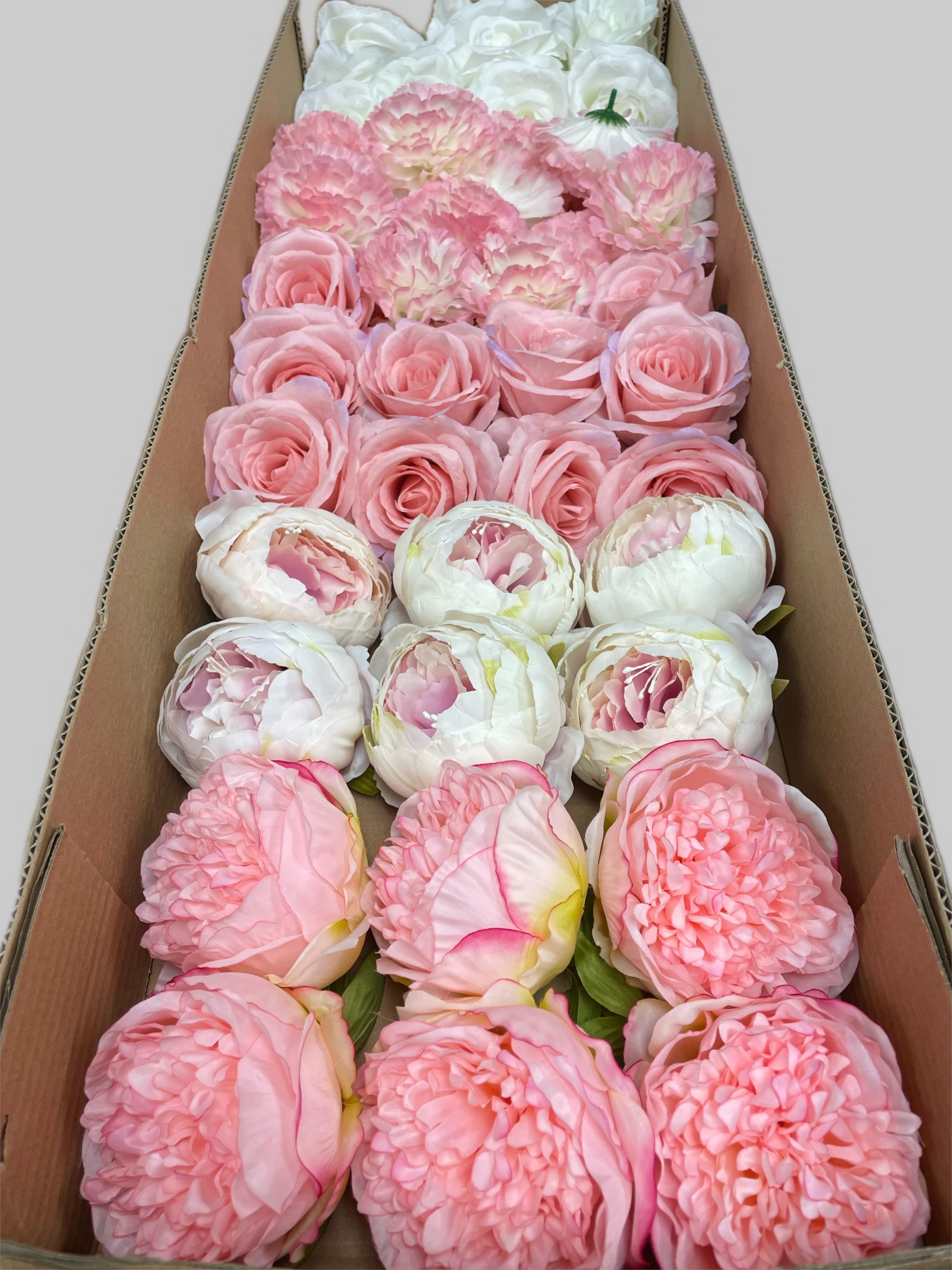 60/70 PCS Artificial Flower Heads (CS4), Mixed Colors for Wedding & DIY Decor