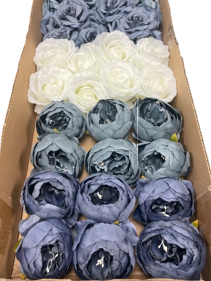 50/60 PCS Artificial Flower Heads (DS4), Mixed Colors for Wedding & DIY Decor