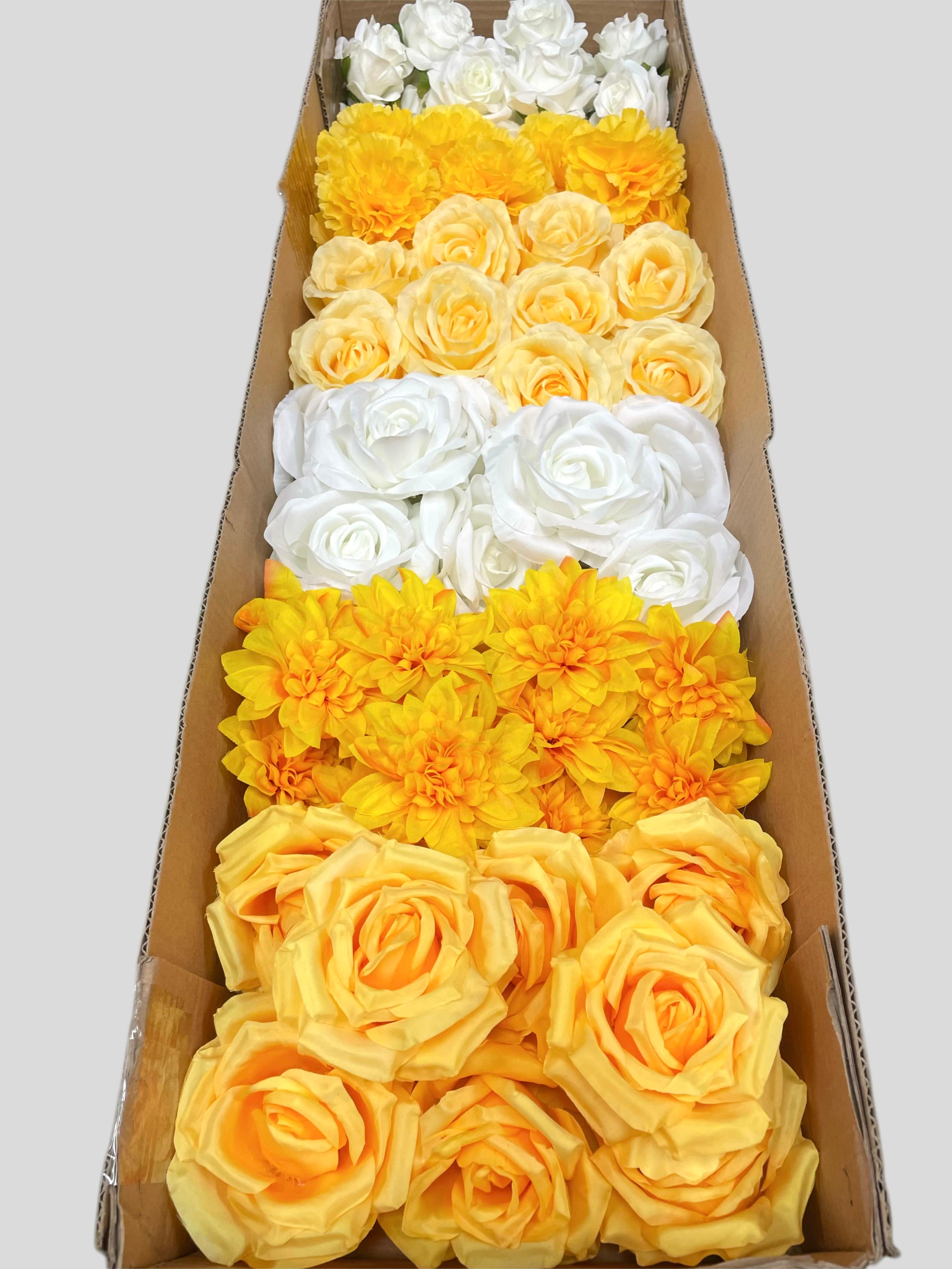 60/70 PCS Artificial Flower Heads (YS1), Mixed Colors for Wedding & DIY Decor