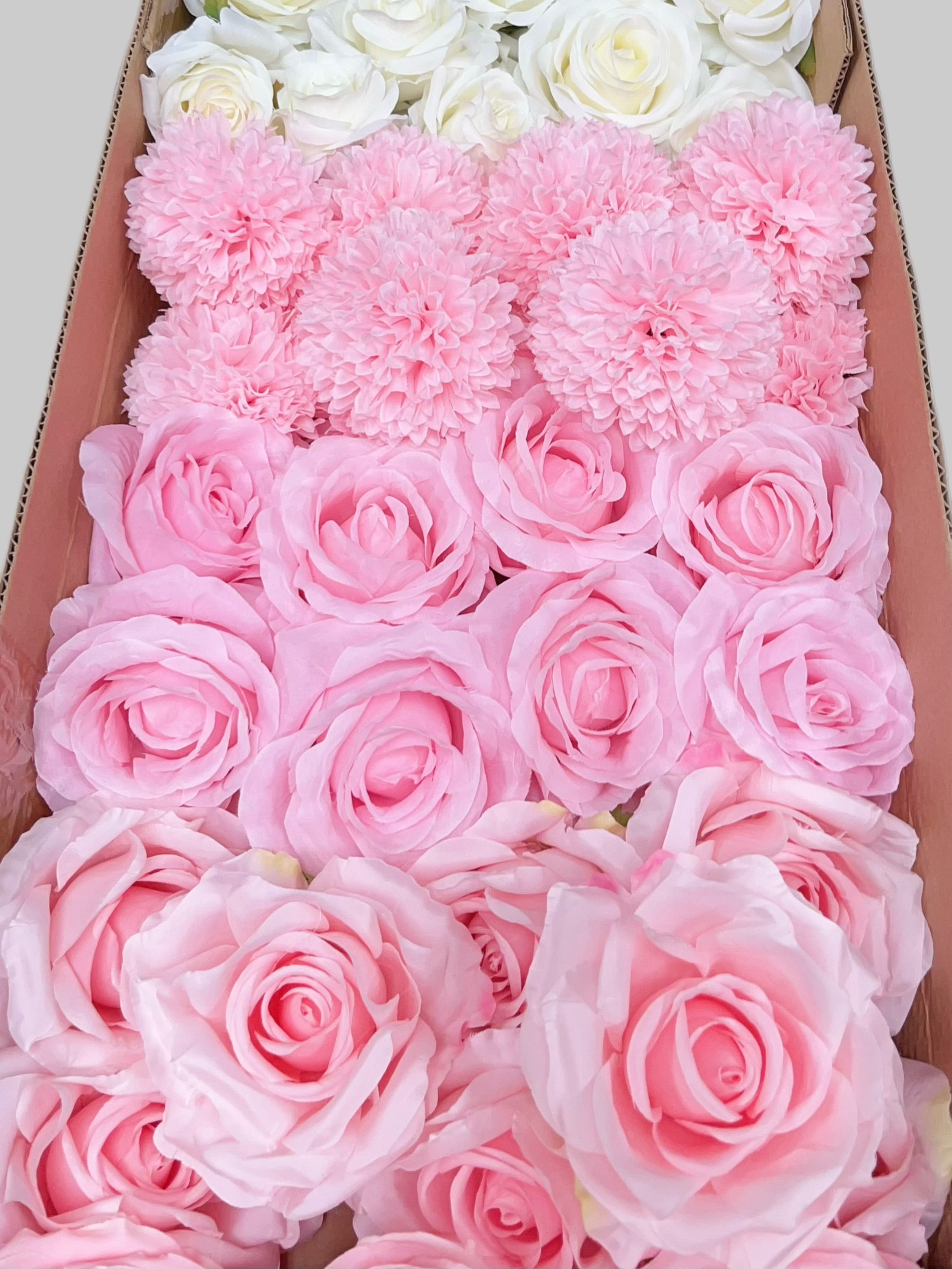 60/70 PCS Artificial Flower Heads (HS7), Mixed Colors for Wedding & DIY Decor