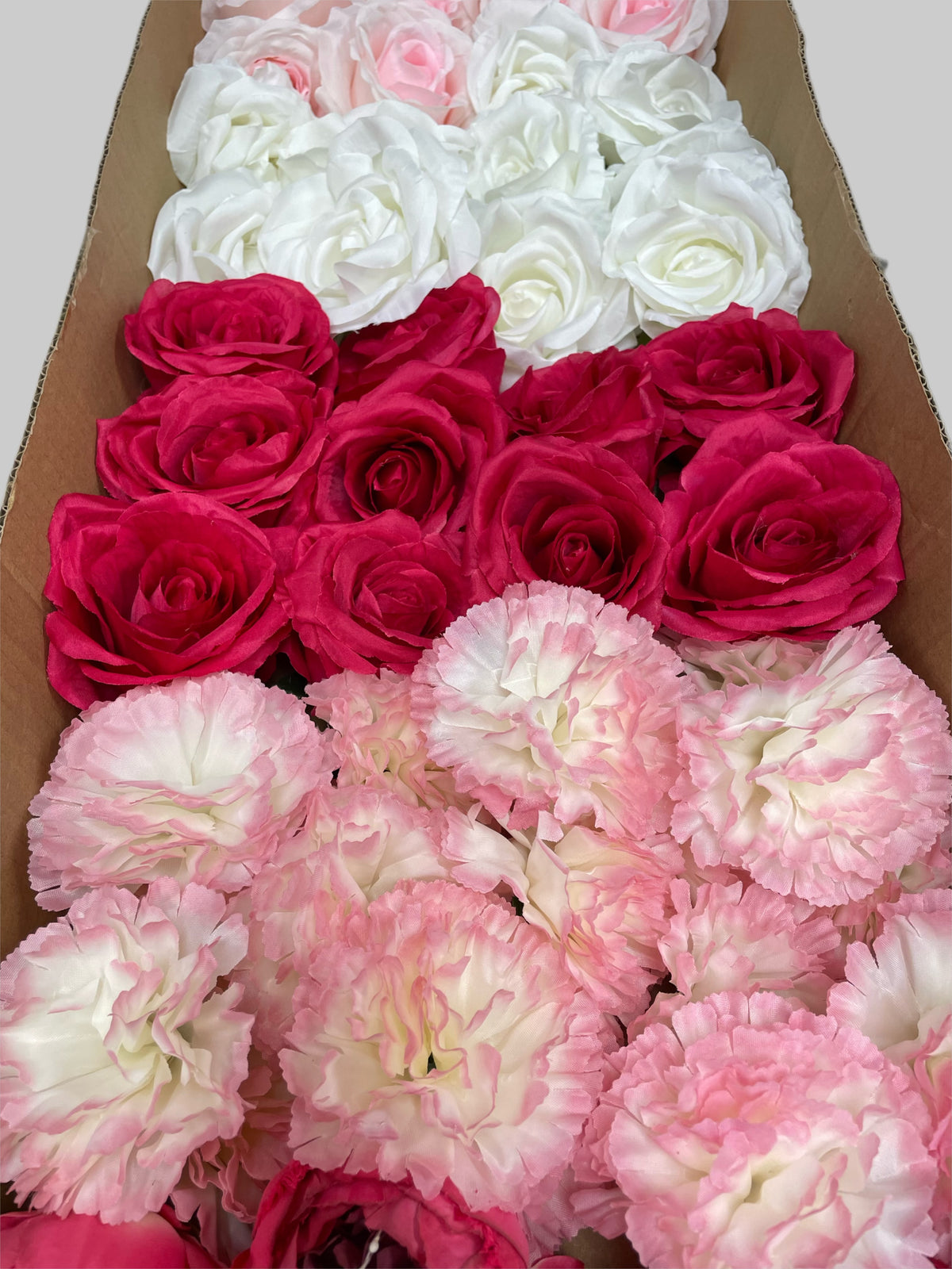 50/60 PCS Artificial Flower Heads (AS4), Mixed Colors for Wedding & DIY Decor