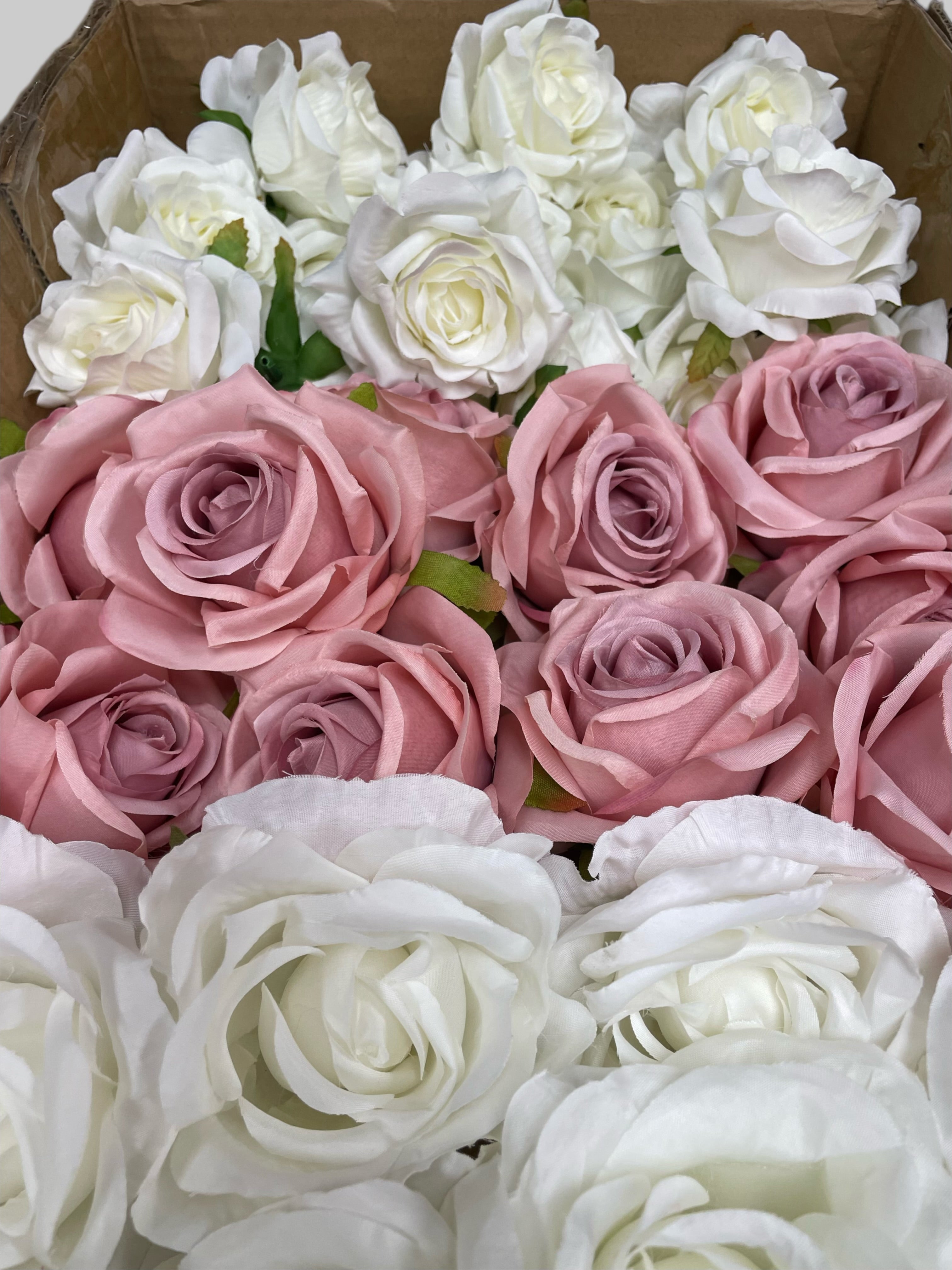 60/70 PCS Artificial Flower Heads (ES5), Mixed Colors for Wedding & DIY Decor