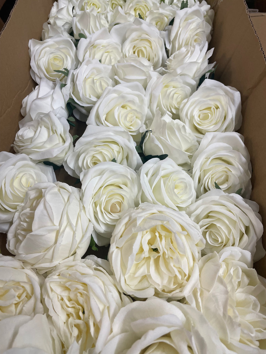 50 PCS All White Assorted Artificial Flower Heads B – Roses