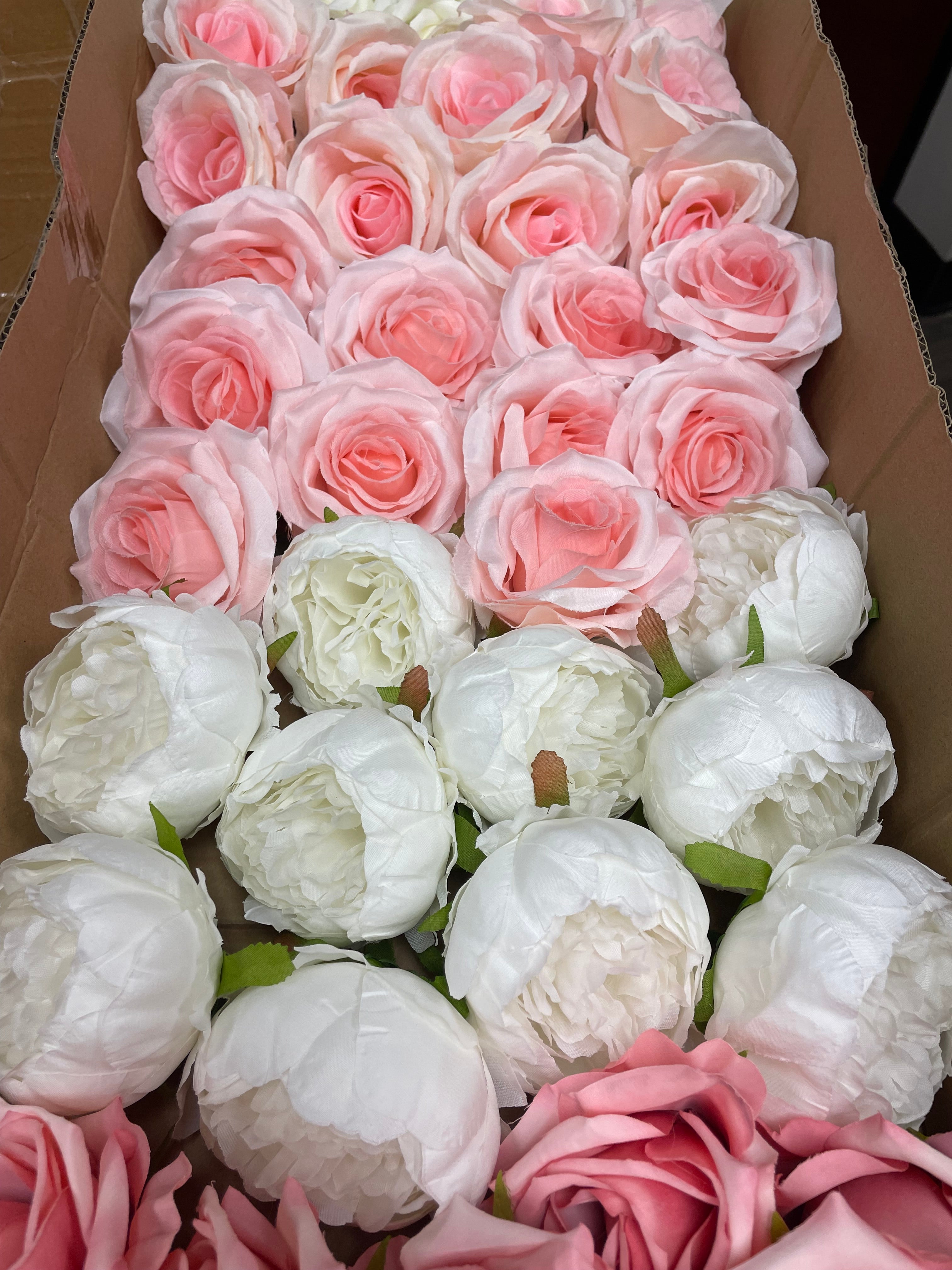 60/70 PCS Artificial Flower Heads, Mixed Colors for Wedding & DIY Decor (PS1)