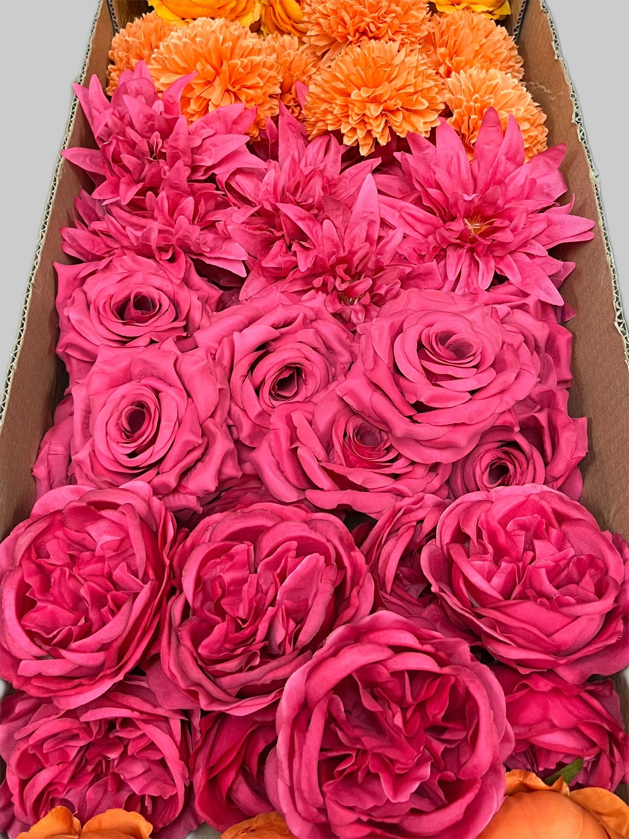 60/70 PCS Artificial Flower Heads (JS7), Mixed Colors for Wedding & DIY Decor