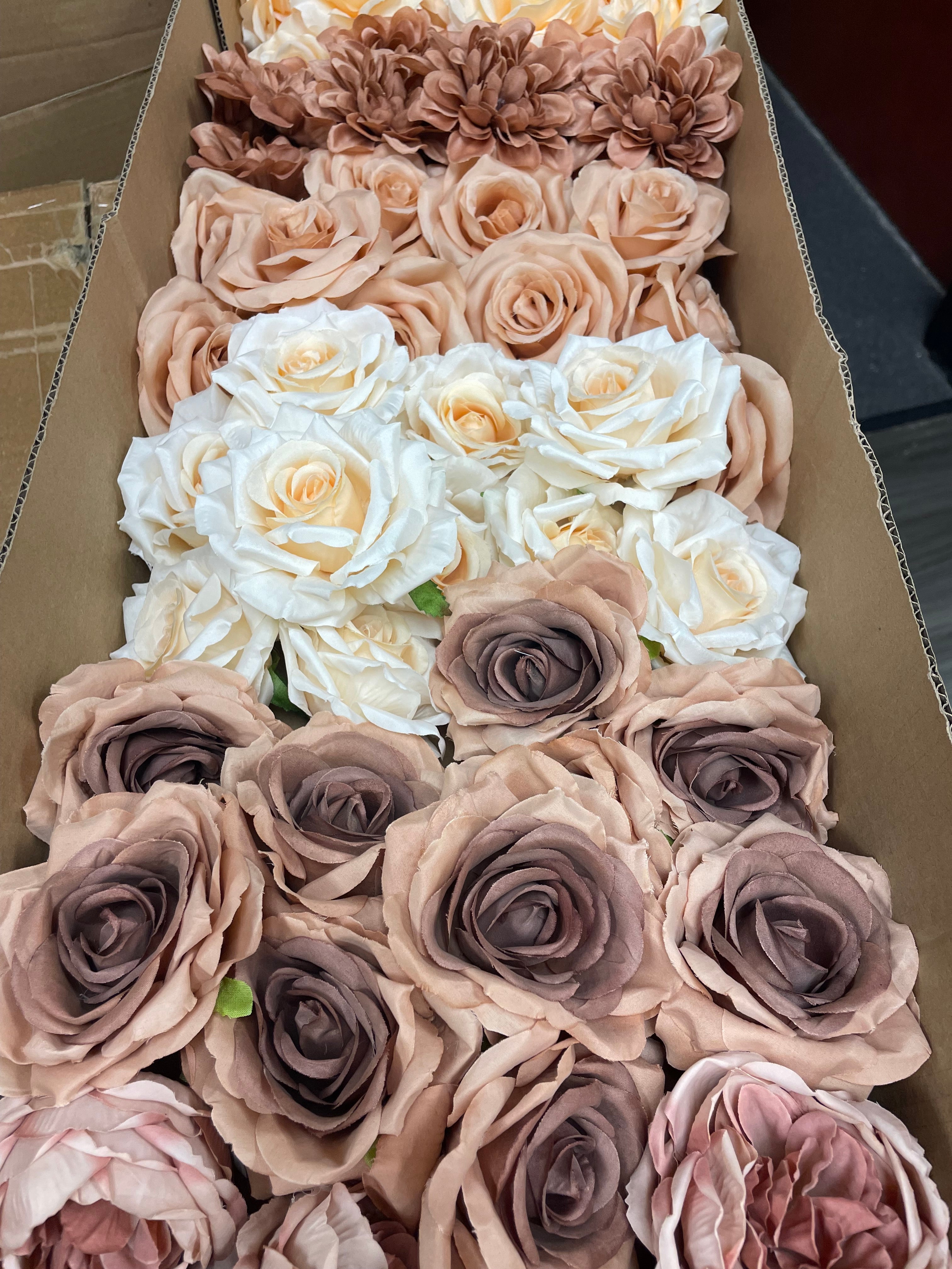 60/70 PCS Artificial Flower Heads(OS1) – Mixed Colors for Wedding & DIY Decor