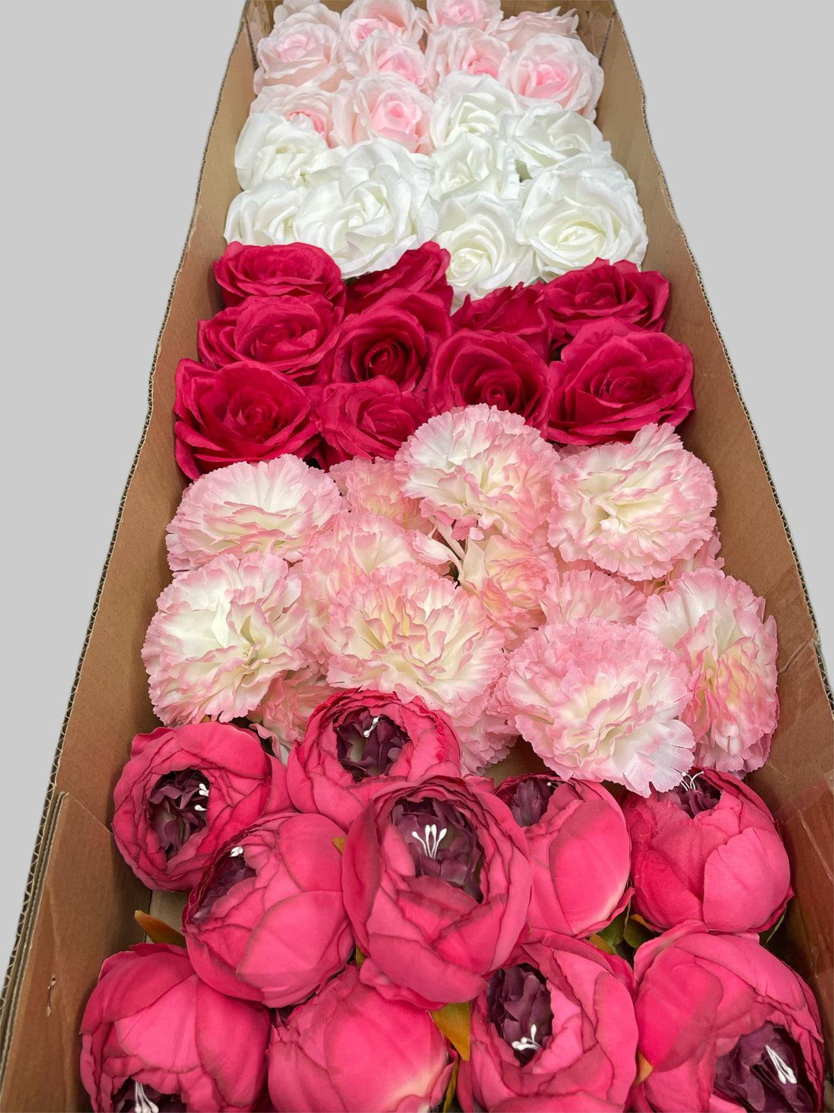 50/60 PCS Artificial Flower Heads (AS4), Mixed Colors for Wedding & DIY Decor