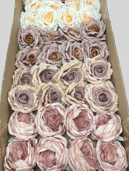 50/60 PCS Artificial Flower Heads (OS1AB), Mixed Colors for Wedding & DIY Decor