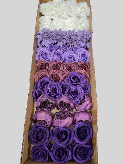60/70 PCS Artificial Flower Heads (ZS7AB), Mixed Colors for Wedding & DIY Decor