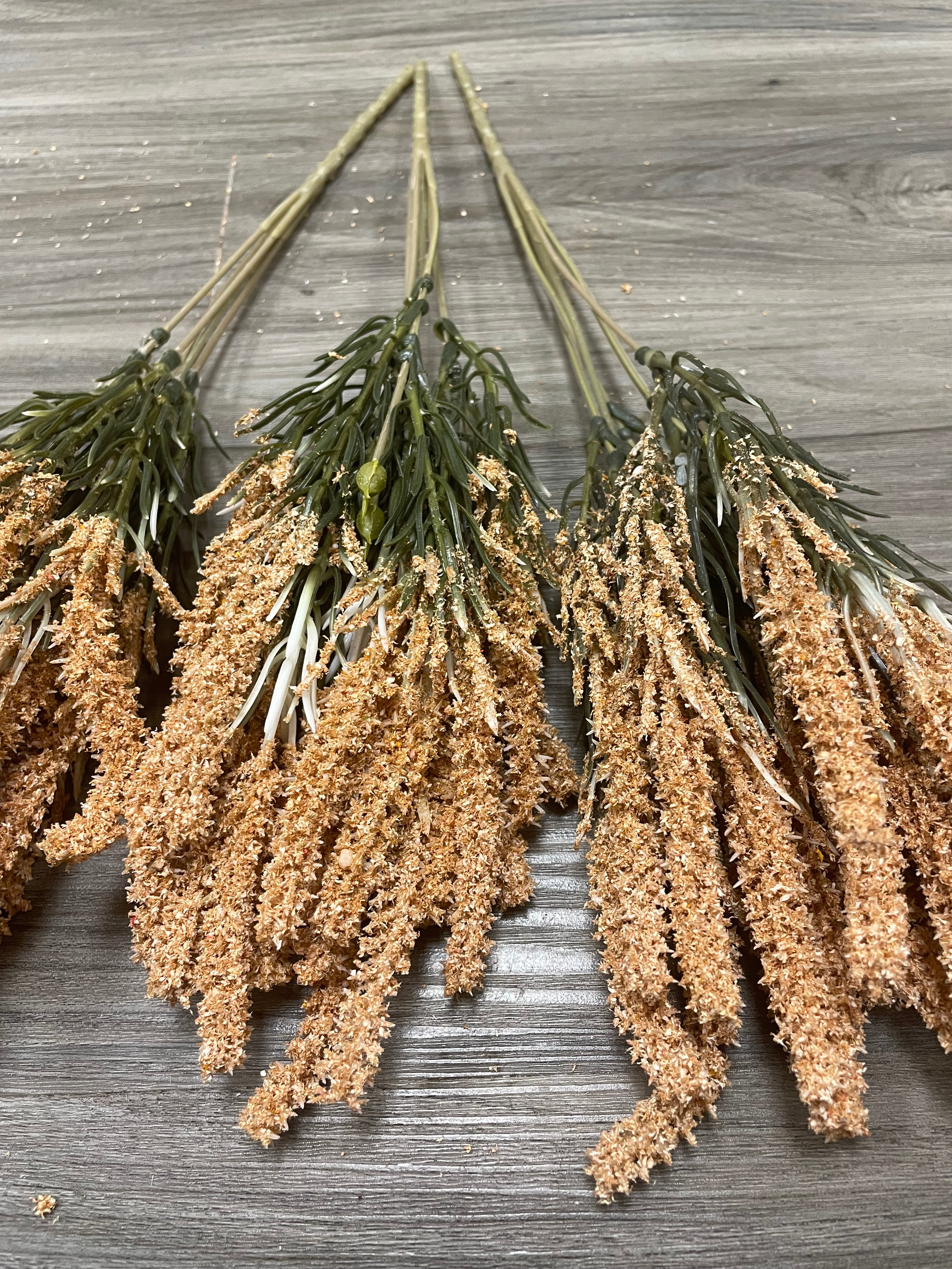 3Bunches/5Bunches Artificial Foxtail Grass Stems, Beige/Tan Dried Look Filler for Wedding, Bouquet & DIY Decor (AF2)