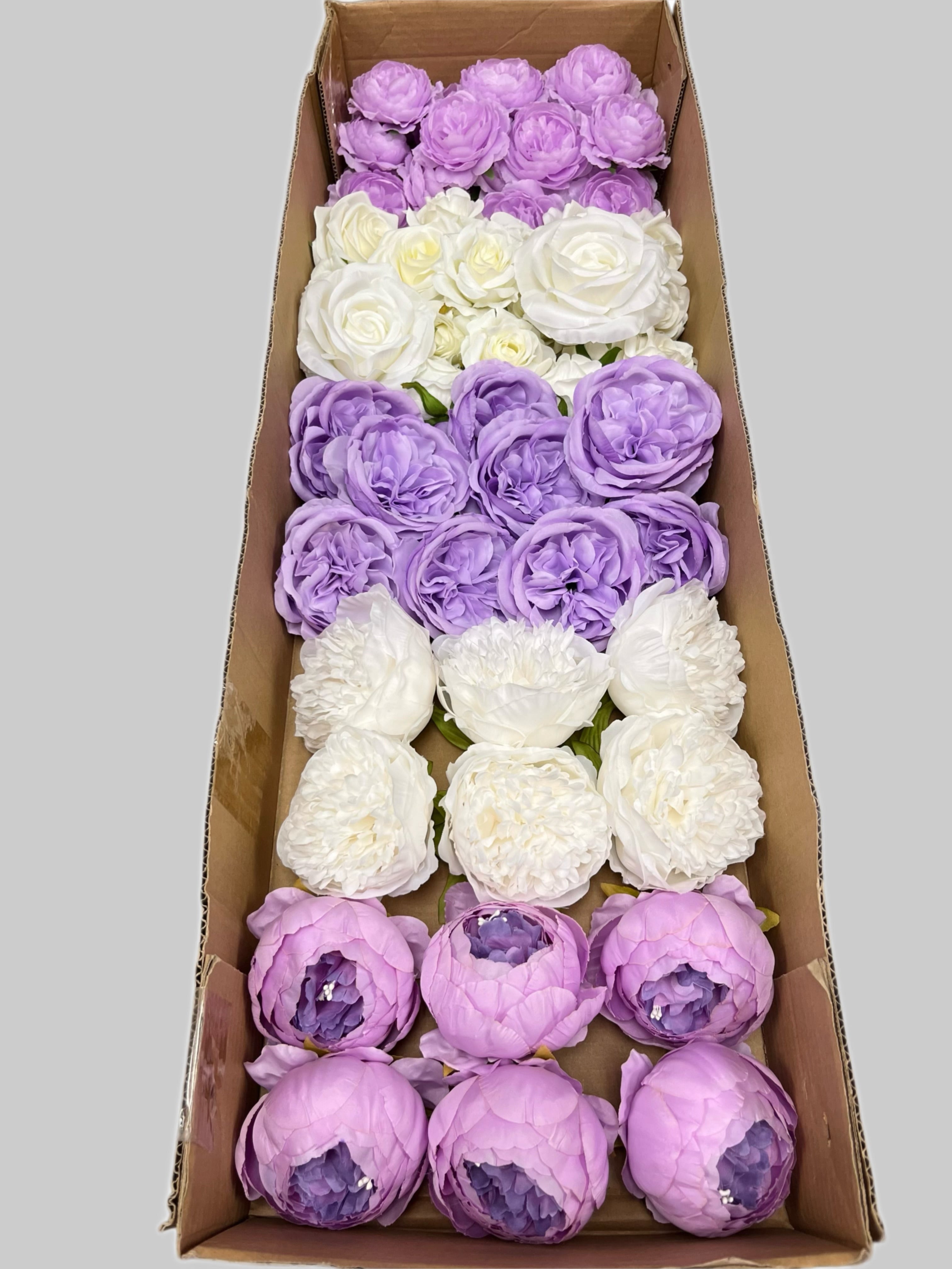 60/70 PCS Artificial Flower Heads (ZS4), Mixed Colors for Wedding & DIY Decor