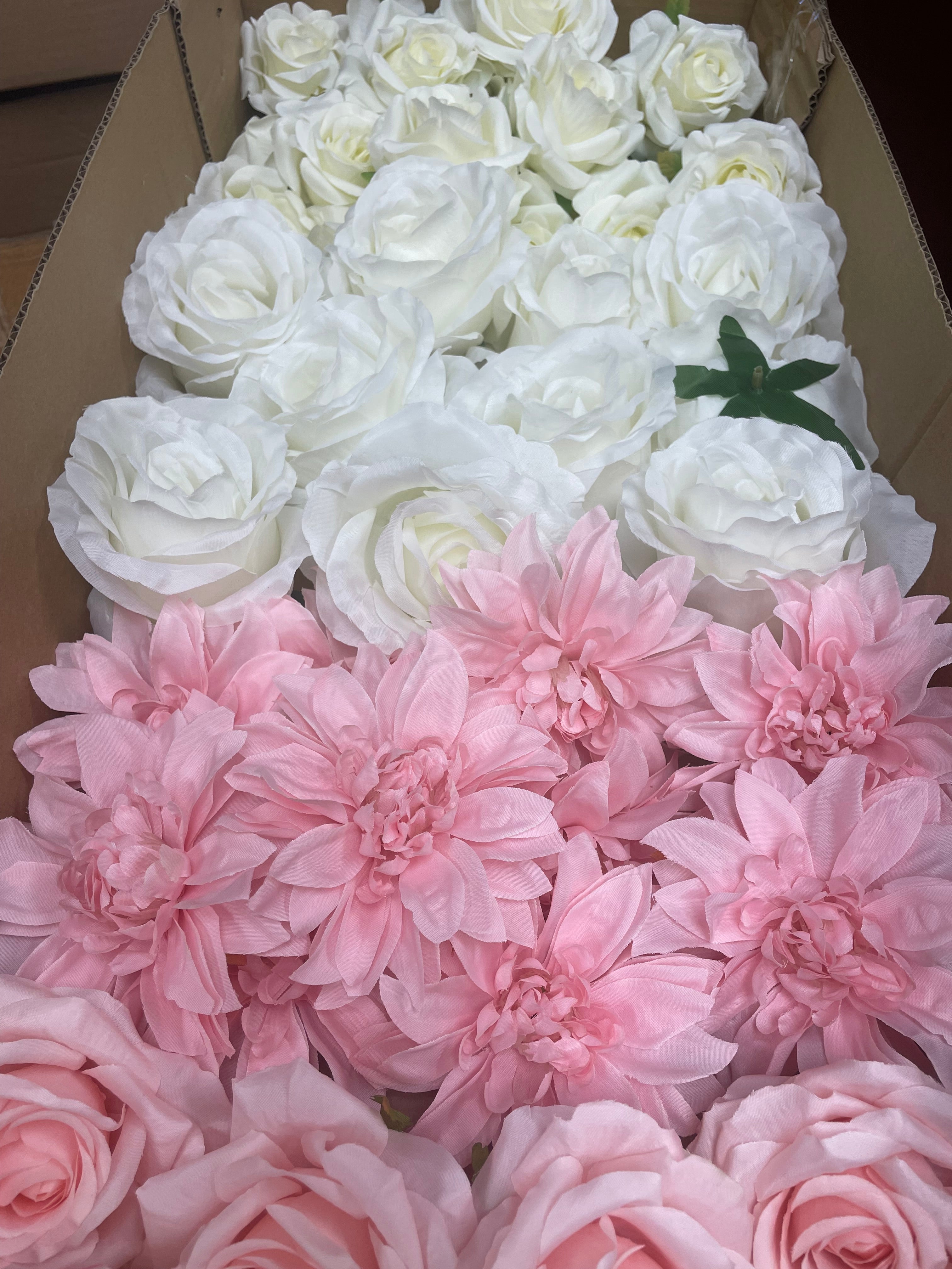 60/70 PCS Artificial Flower Heads(HS2AD) – Mixed Colors for Wedding & DIY Decor