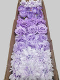 60 PCS All Lavender & Lilac Assorted Artificial Flower Heads (AZ4), Peonies, Rose & Dahlia