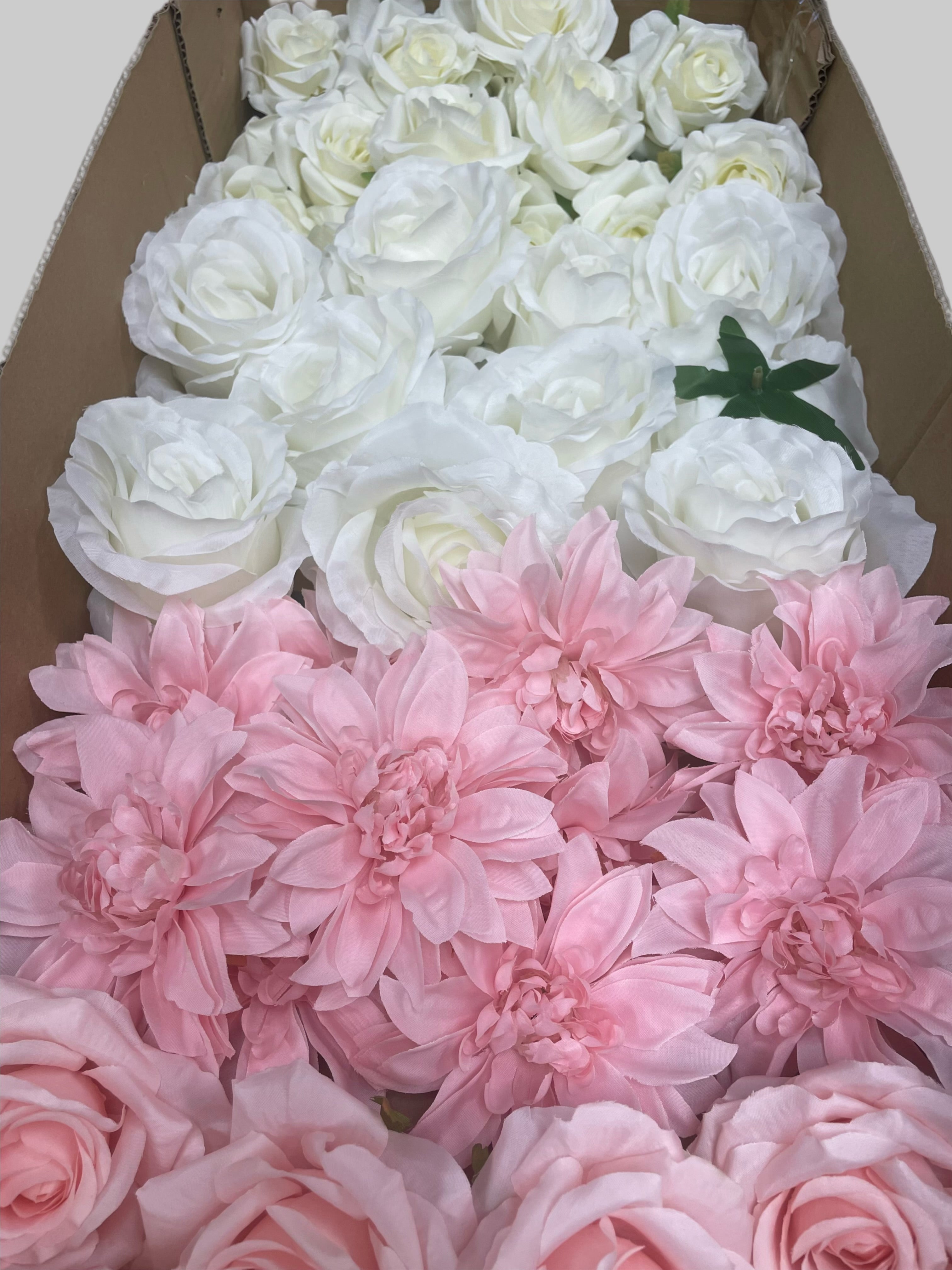 60/70 PCS Artificial Flower Heads (HS2AE), Mixed Colors for Wedding & DIY Decor