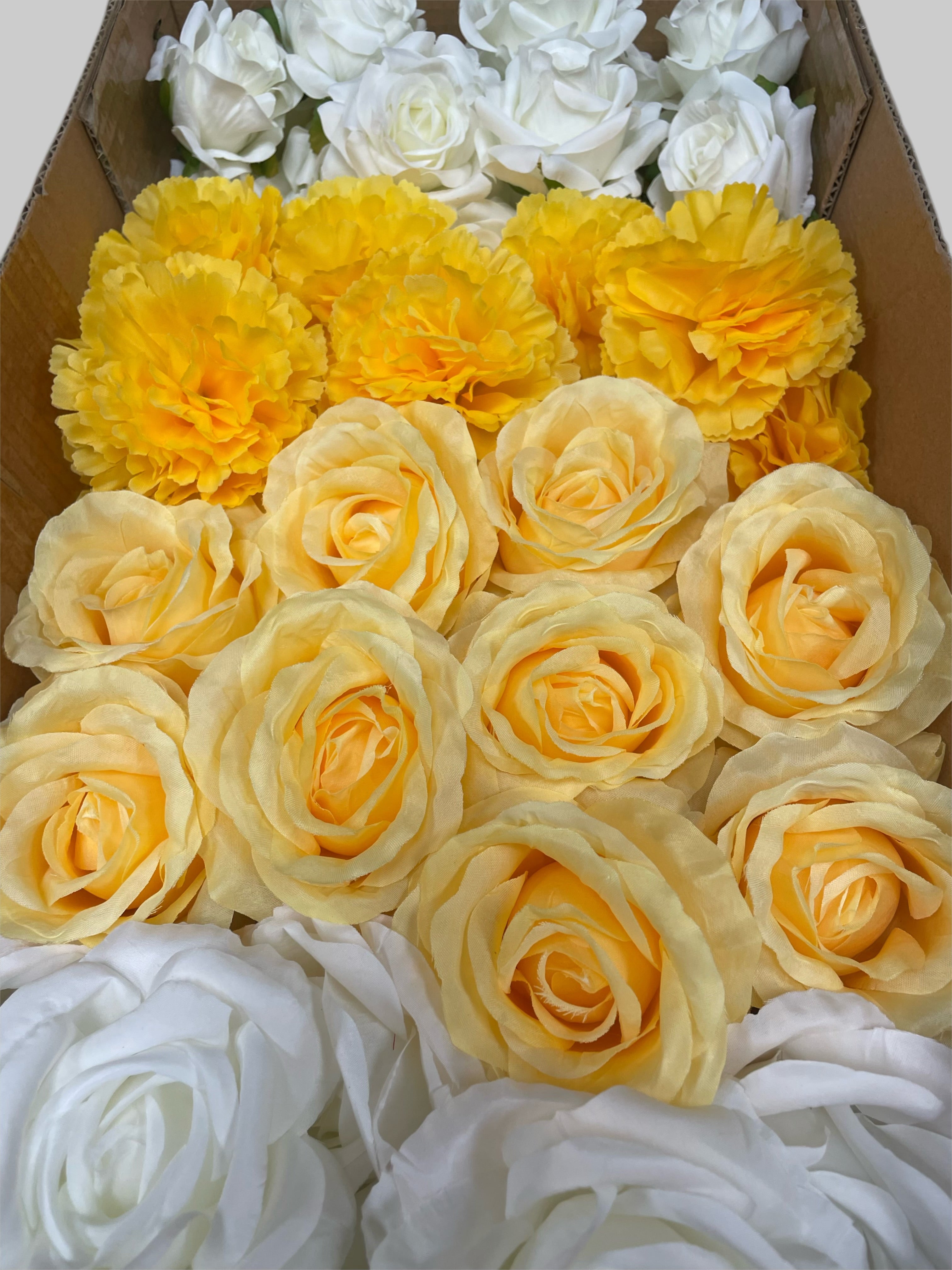 60/70 PCS Artificial Flower Heads (YS1), Mixed Colors for Wedding & DIY Decor