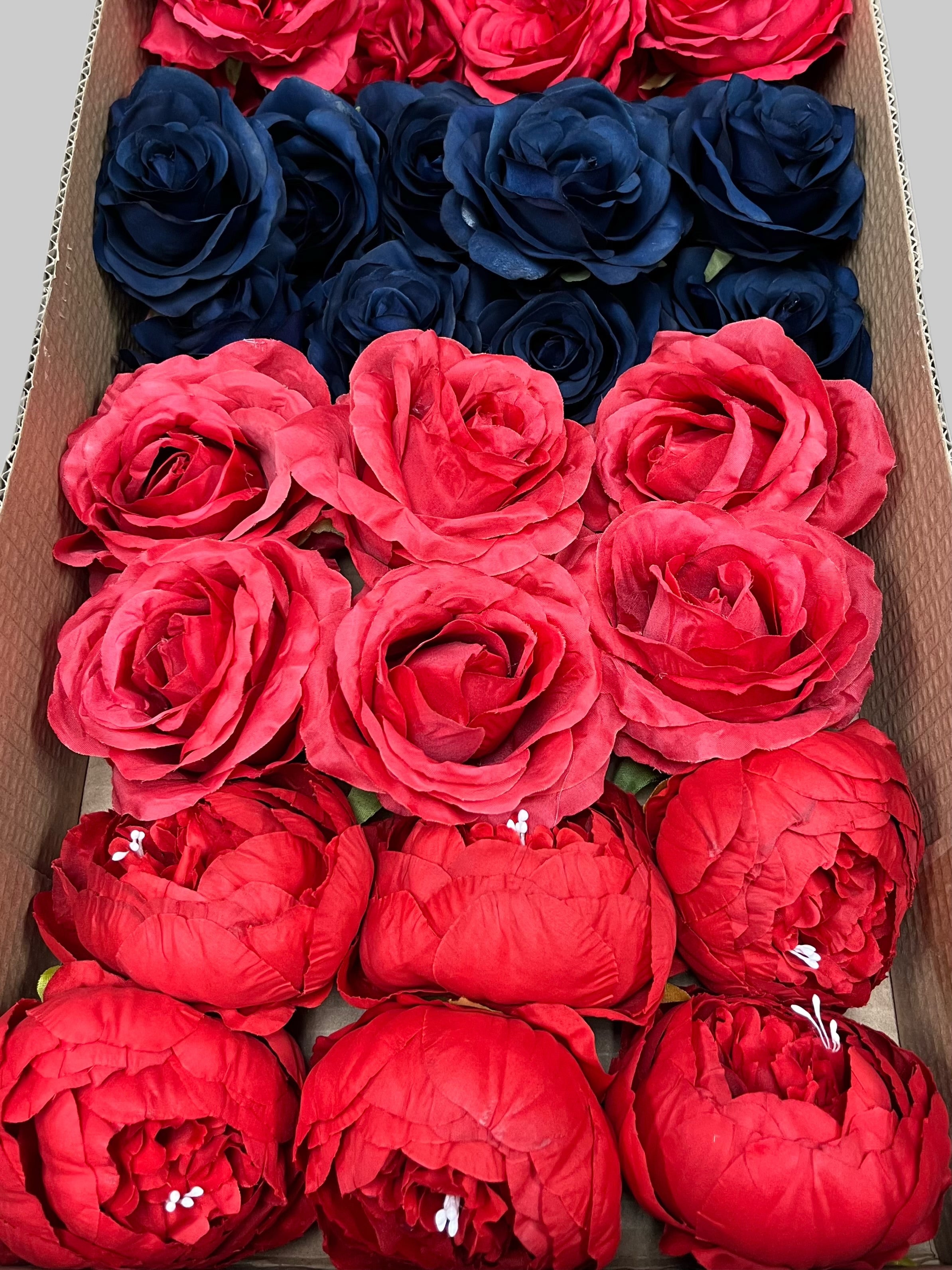 60/70 PCS Artificial Flower Heads (RN1), Mixed Colors for Wedding & DIY Decor