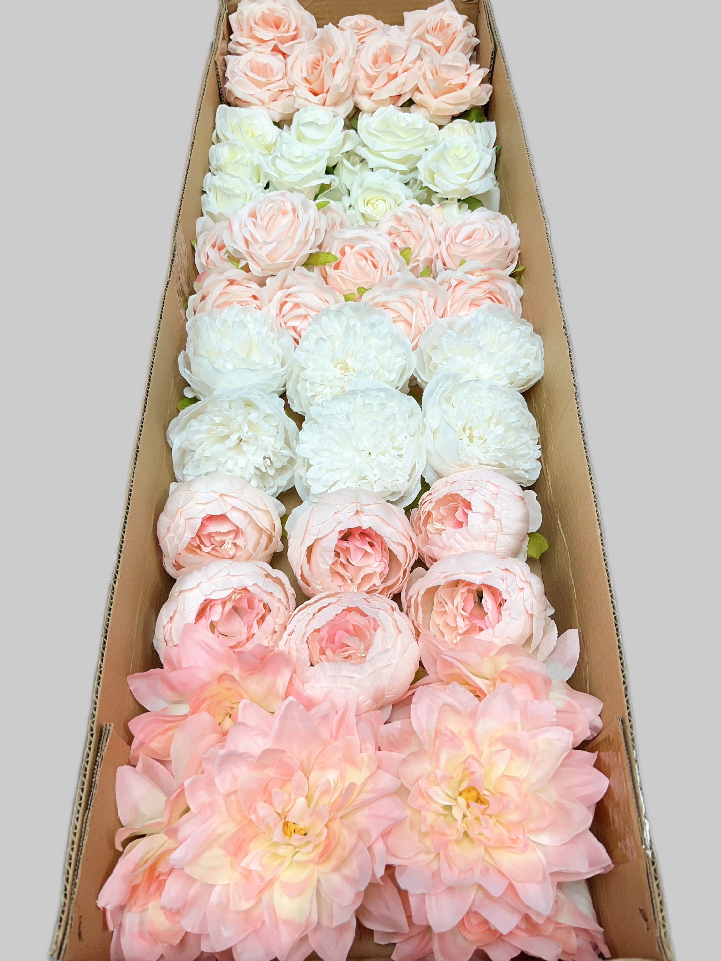 60/70 PCS Artificial Flower Heads (HS8), Mixed Colors for Wedding & DIY Decor