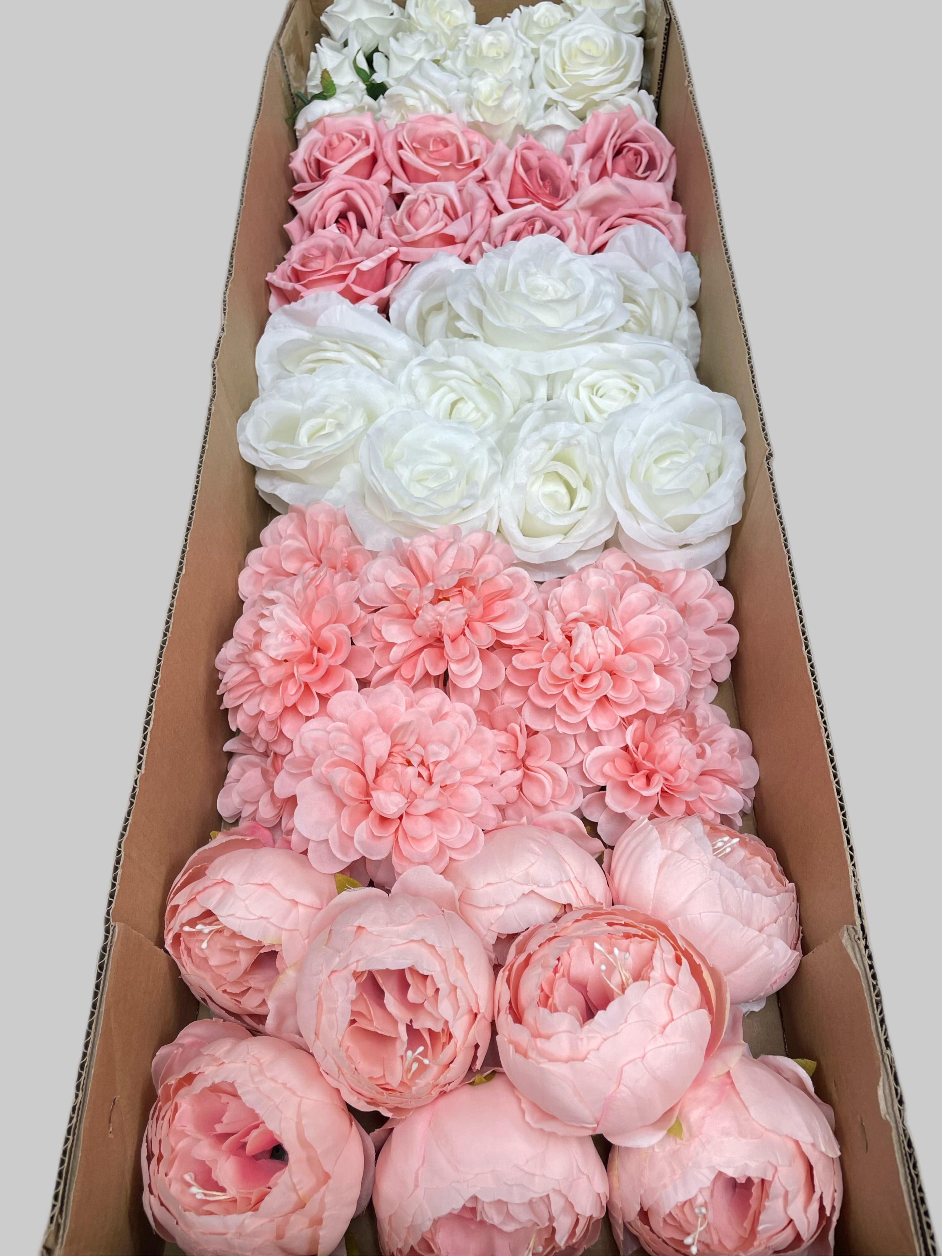 60/70 PCS Artificial Flower Heads (PS3), Mixed Colors for Wedding & DIY Decor