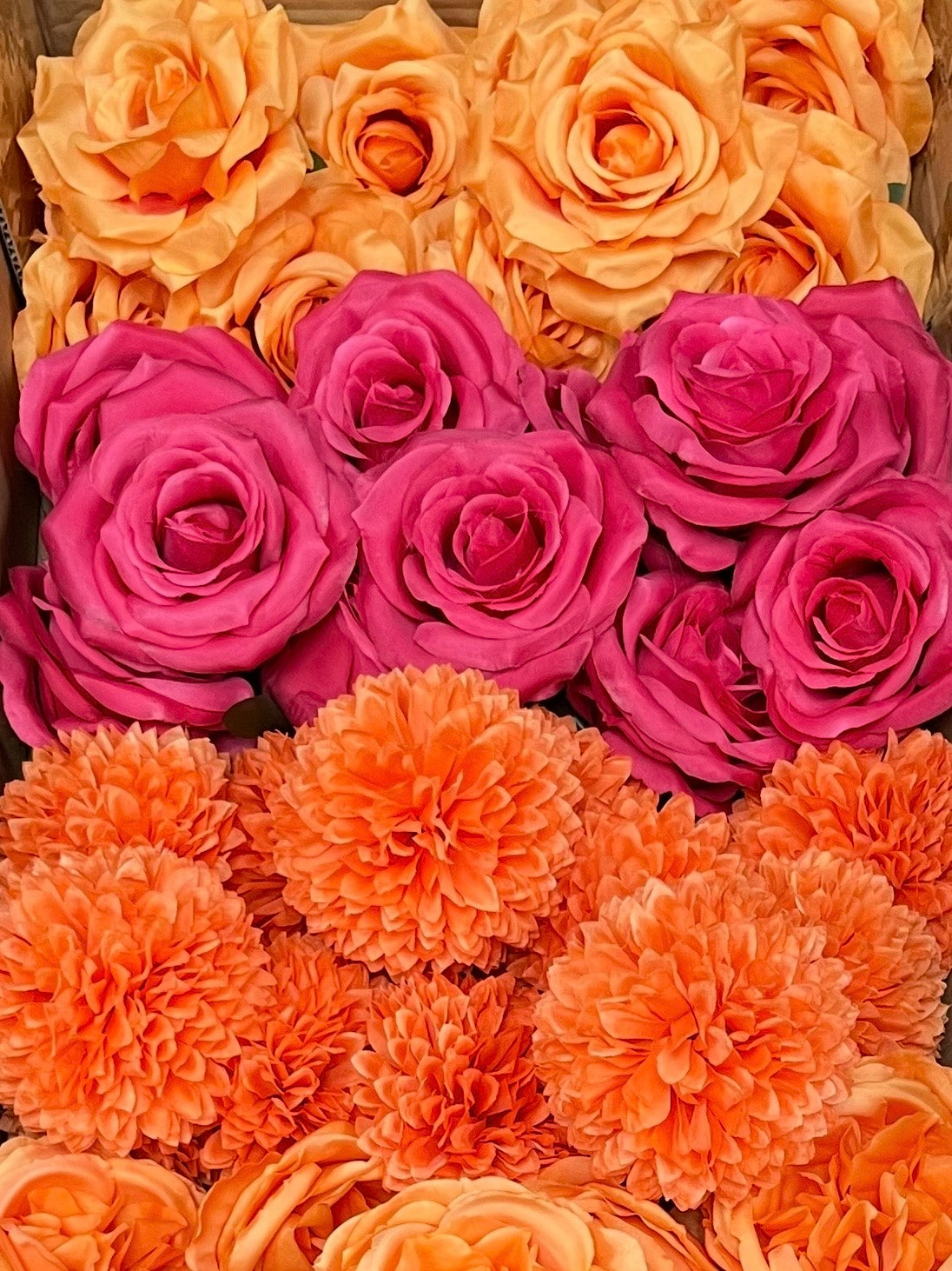 60/70 PCS Artificial Flower Heads (JS6EF), Mixed Colors for Wedding & DIY Decor