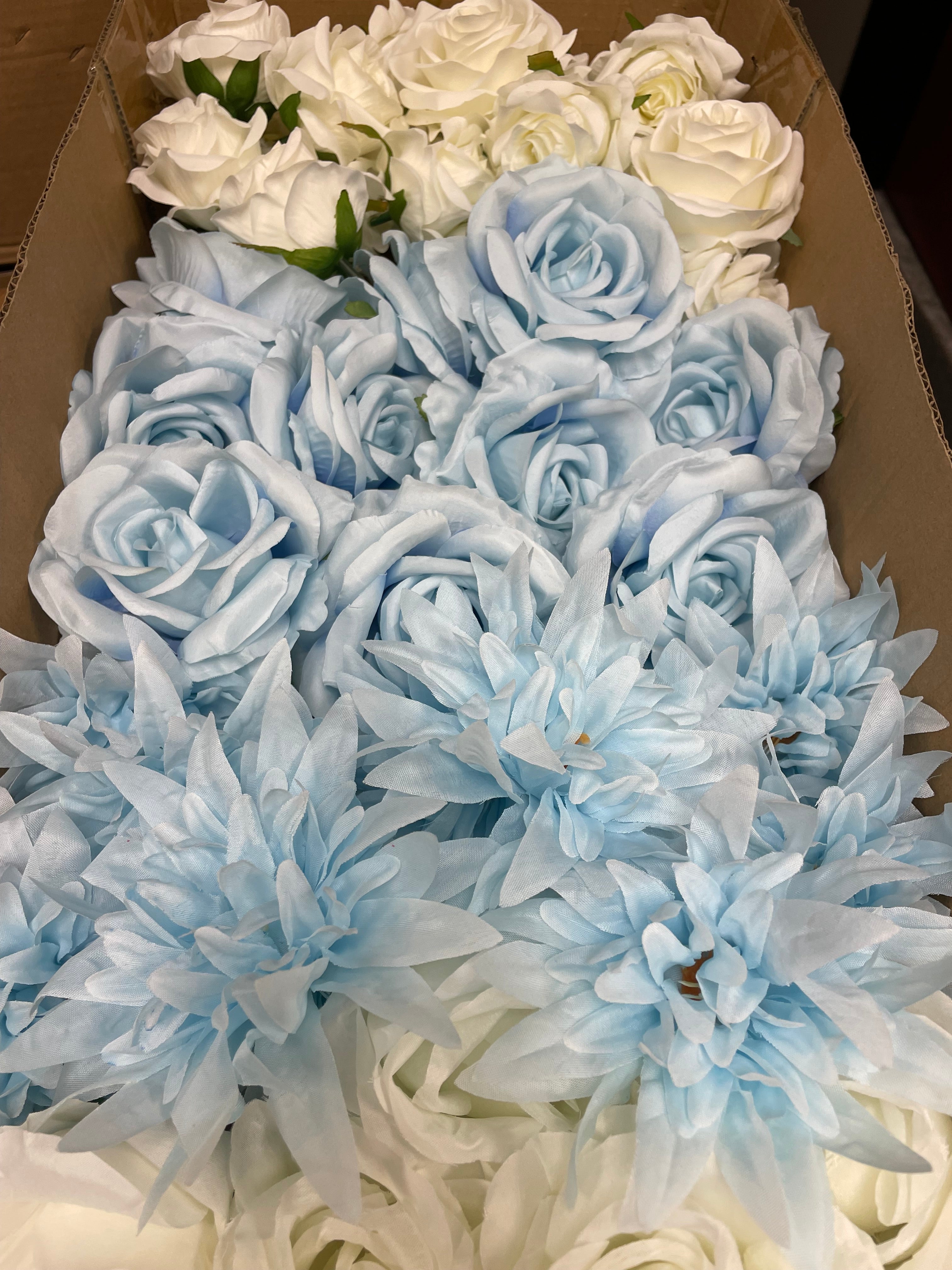 60/70 PCS Artificial Flower Heads(LS4) – Mixed Colors for Wedding & DIY Decor