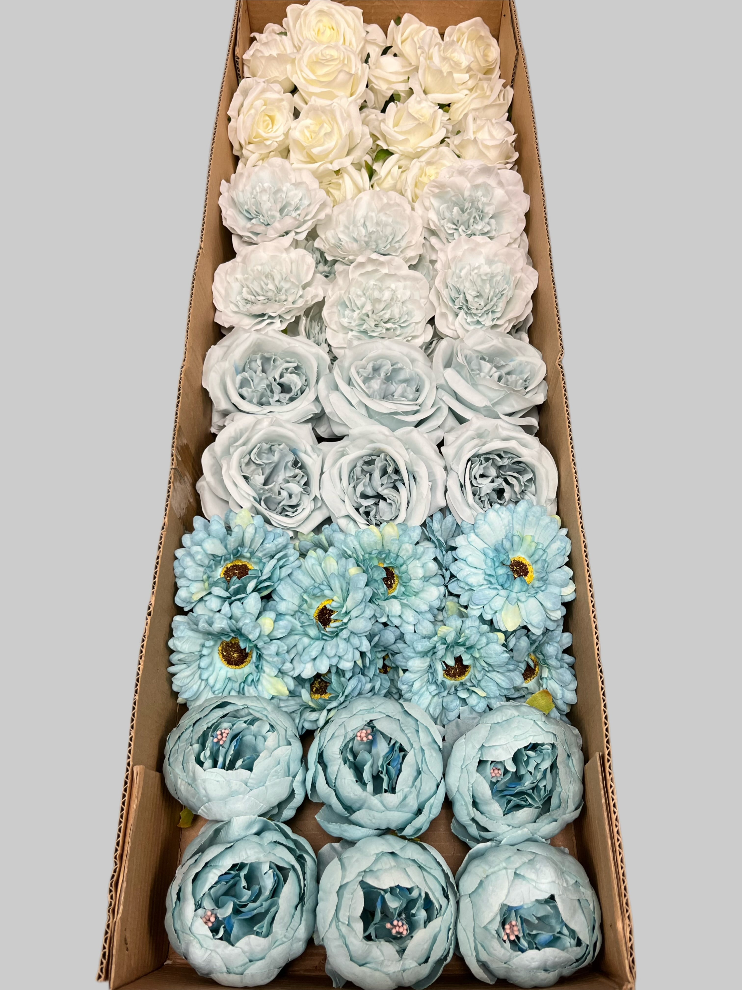 60/70 PCS Artificial Flower Heads (LS10AE), Mixed Color for DIY Wedding Bouquets, Centerpieces & Event Decor