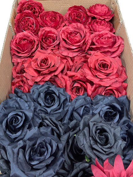 50/60 PCS Artificial Flower Heads (RH2A), Mixed Colors for Wedding & DIY Decor