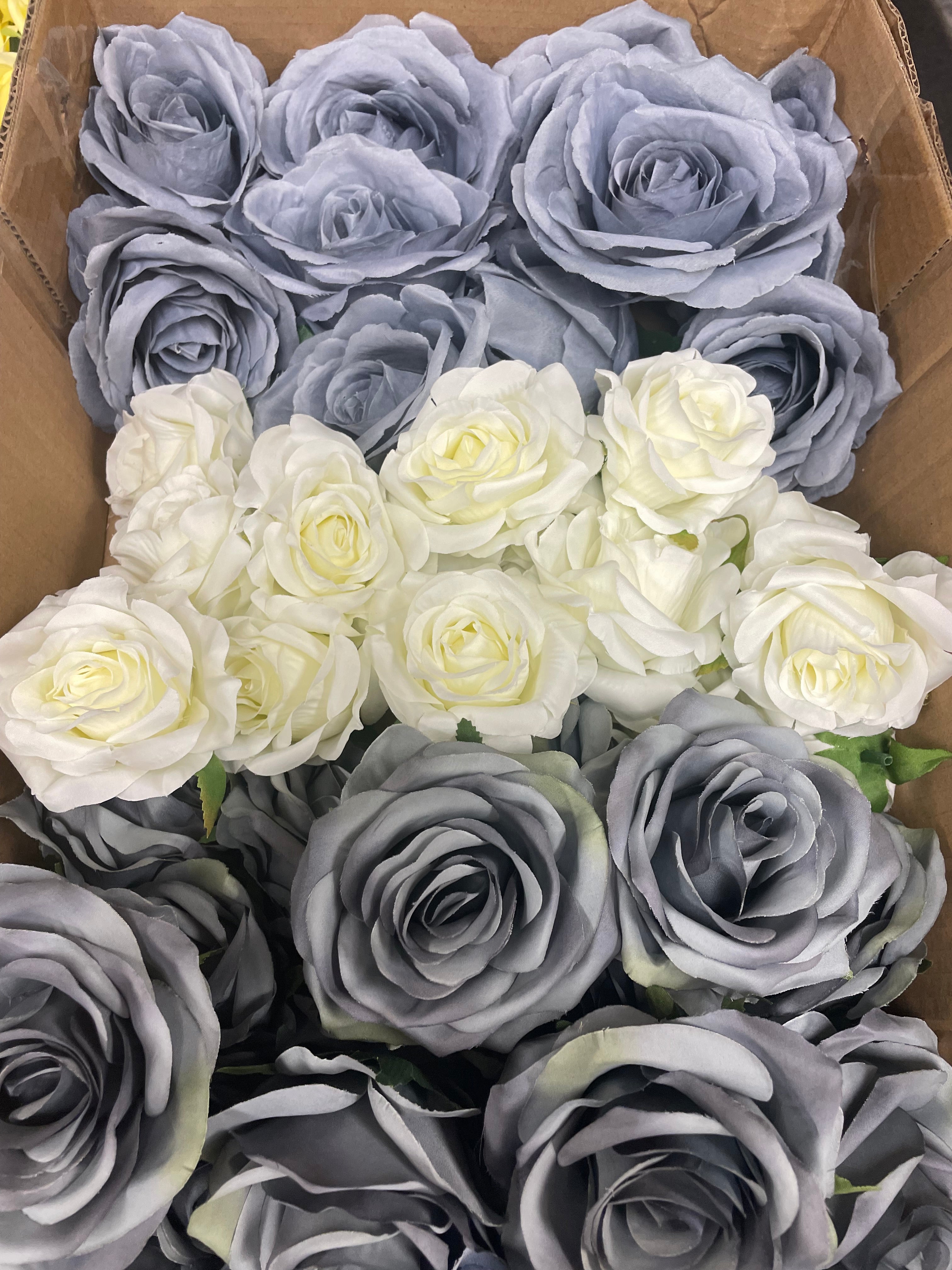 60/70 PCS Artificial Flower Heads(DS2) – Mixed Colors for Wedding & DIY Decor