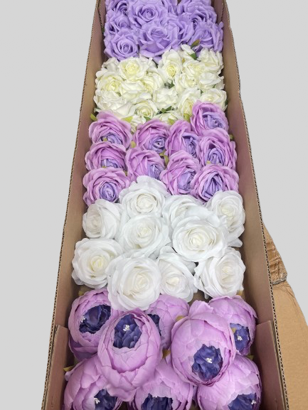 50/60 PCS Artificial Flower Heads (ZS3), Mixed Colors for Wedding & DIY Decor