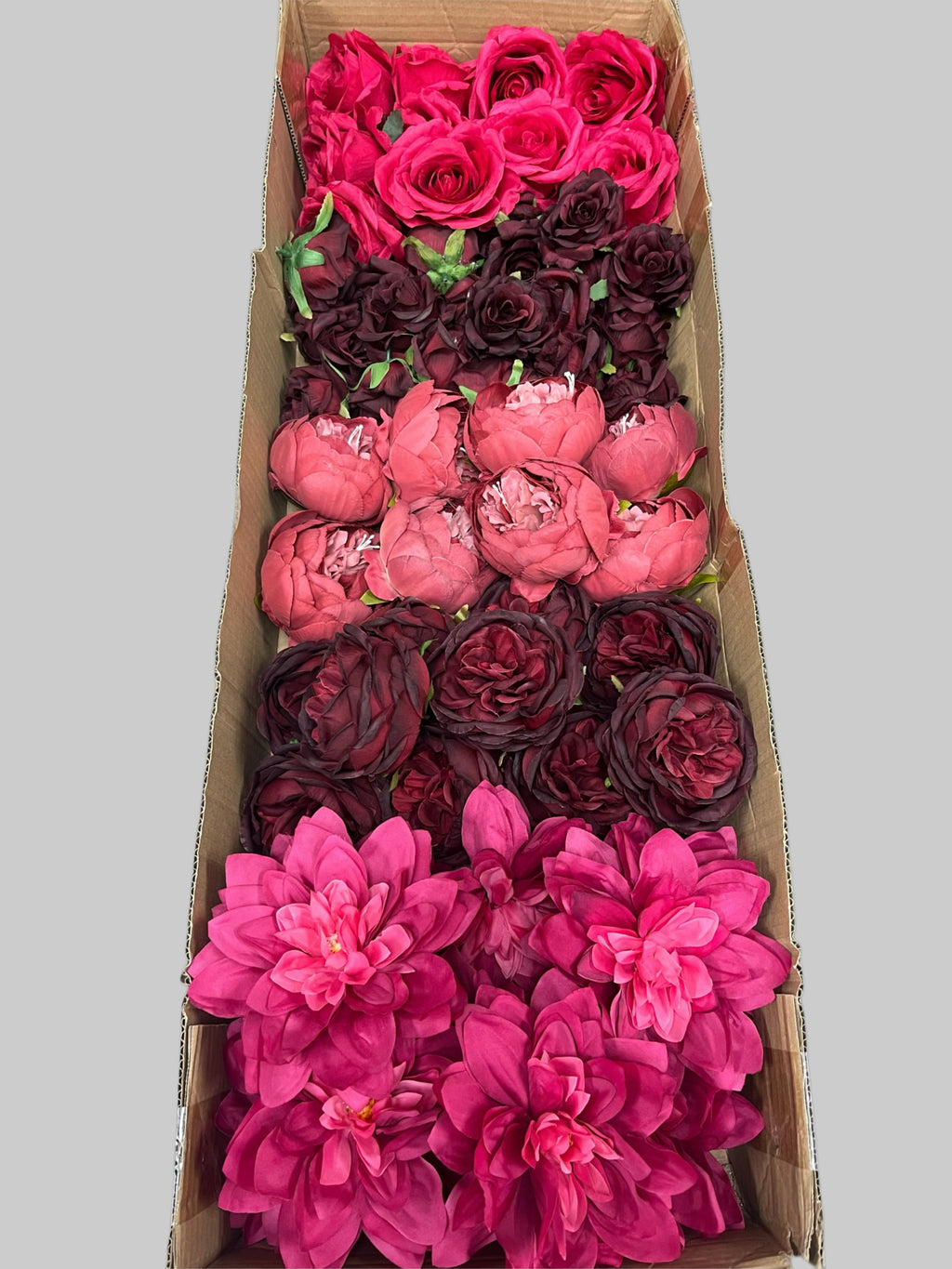 50/60 PCS Artificial Flower Heads (HB1), Mixed Colors for Wedding & DIY Decor