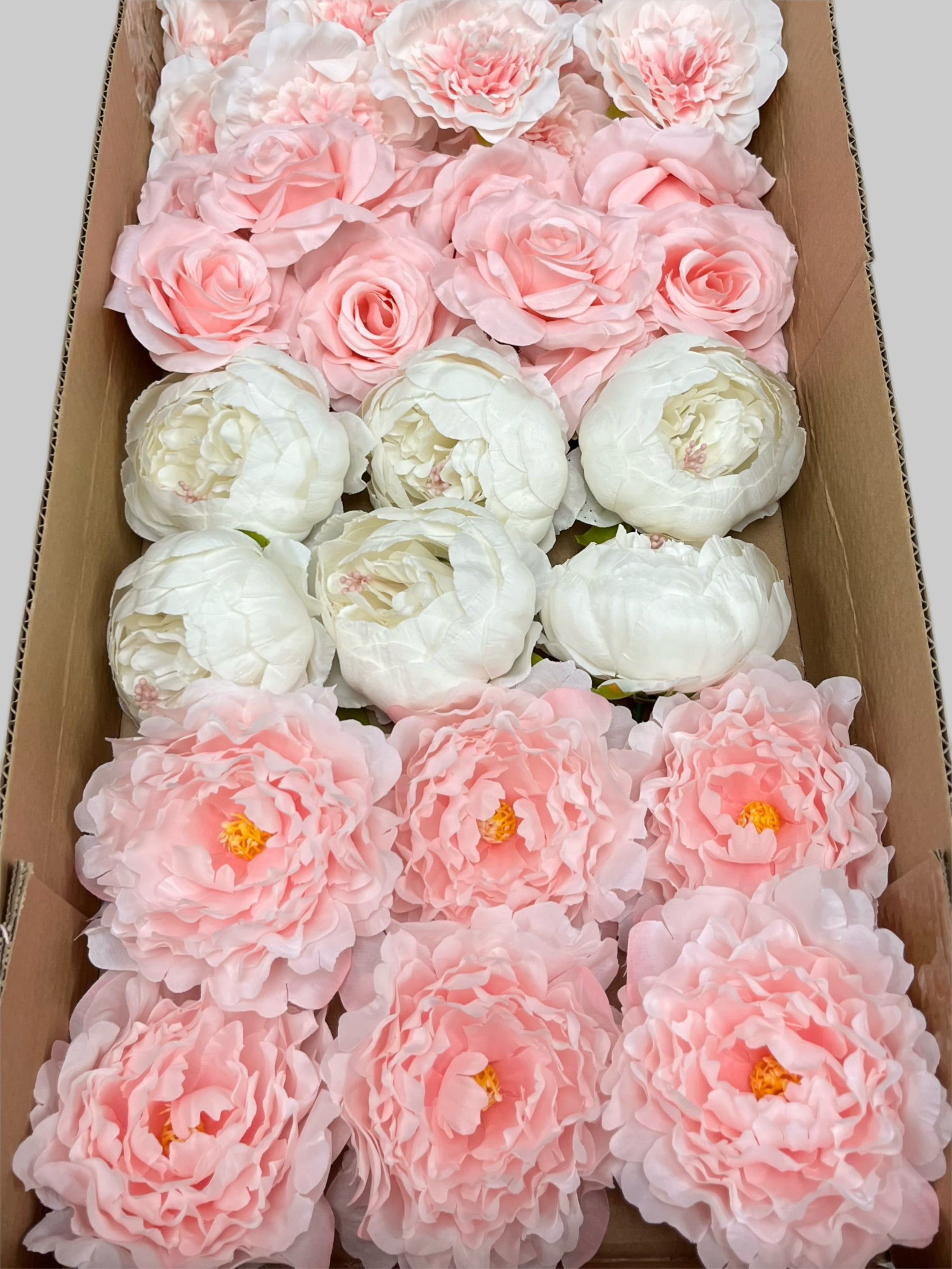 60/70 PCS Artificial Flower Heads (HS4), Mixed Colors for Wedding & DIY Decor