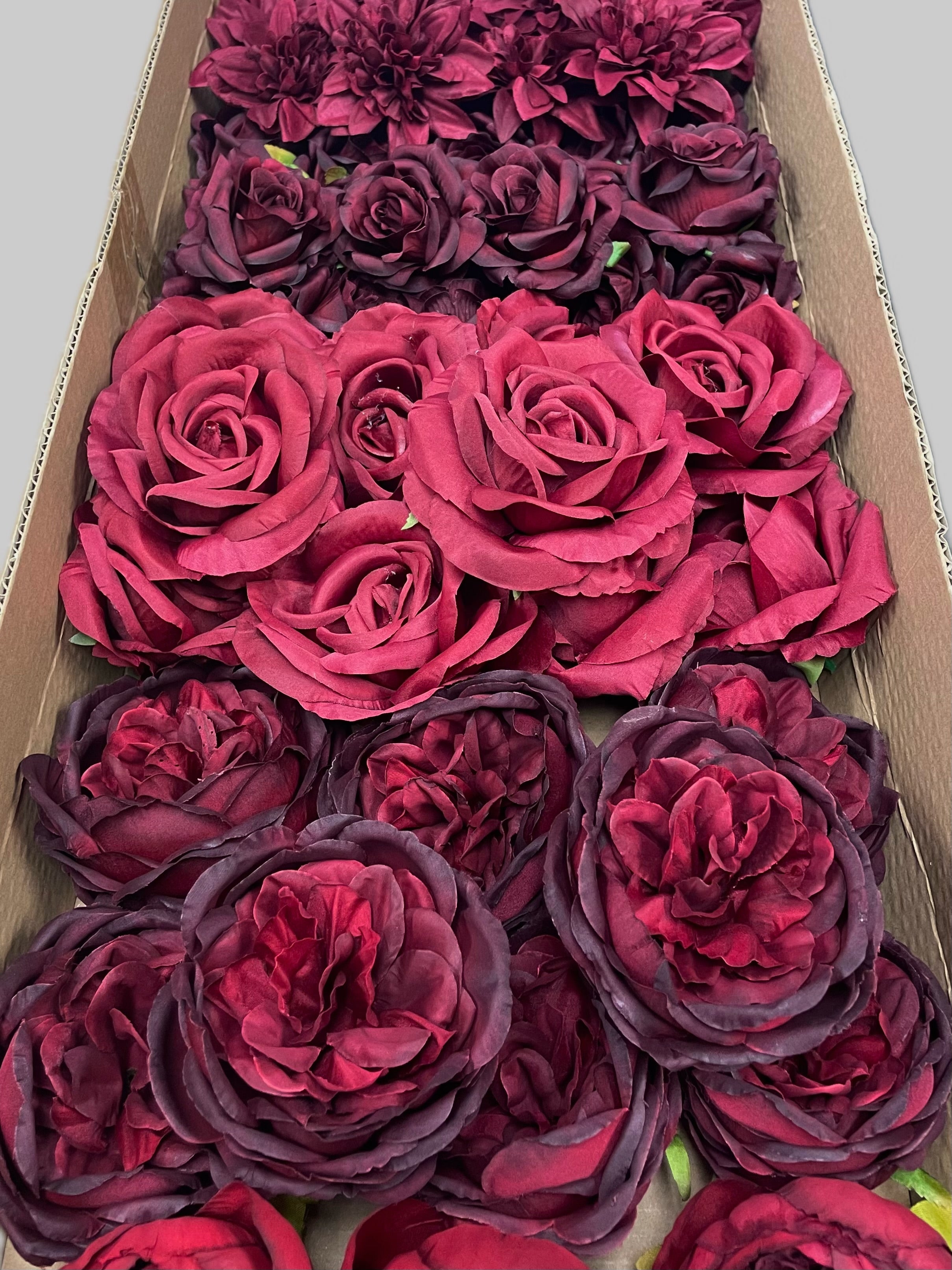 50/60 PCS Artificial Flower Heads (BW2), Mixed Colors for Wedding & DIY Decor