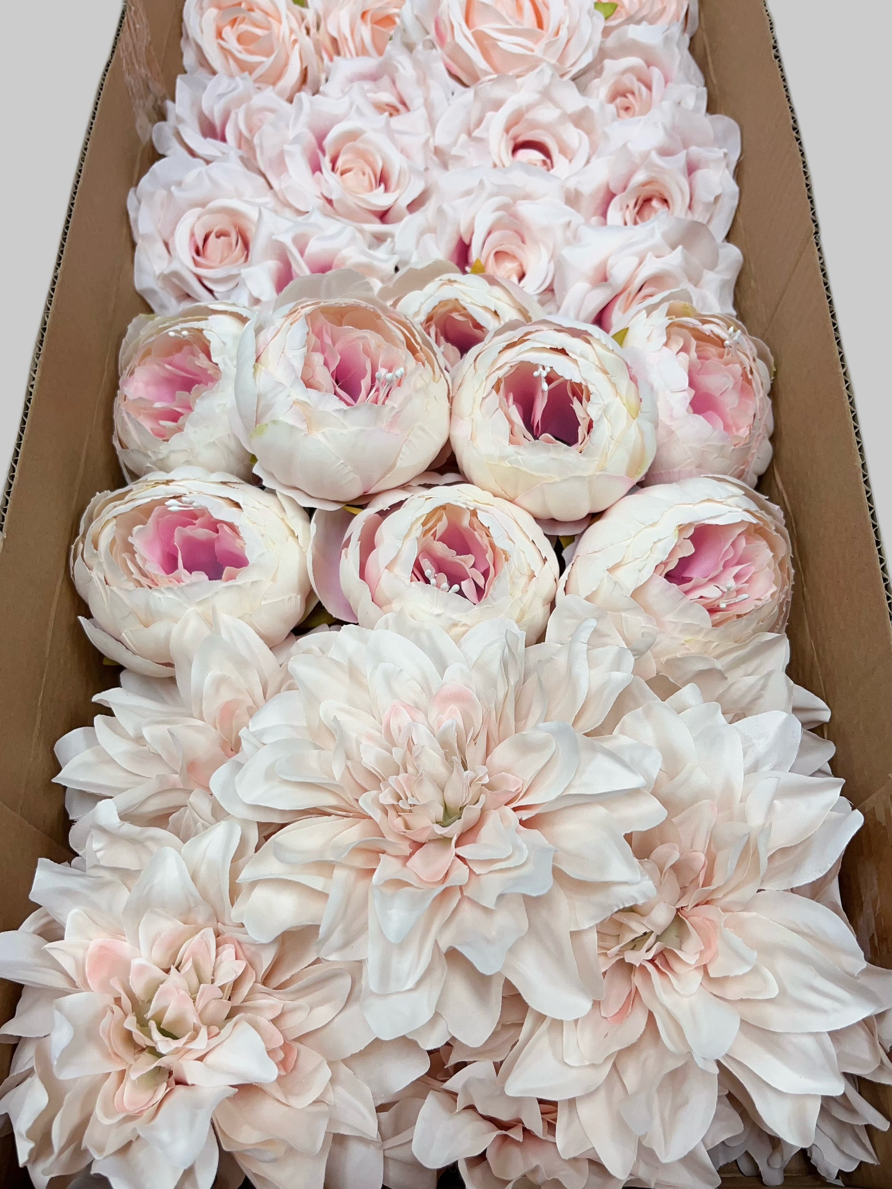 60/70 PCS Artificial Flower Heads (HS11), Mixed Colors for Wedding & DIY Decor