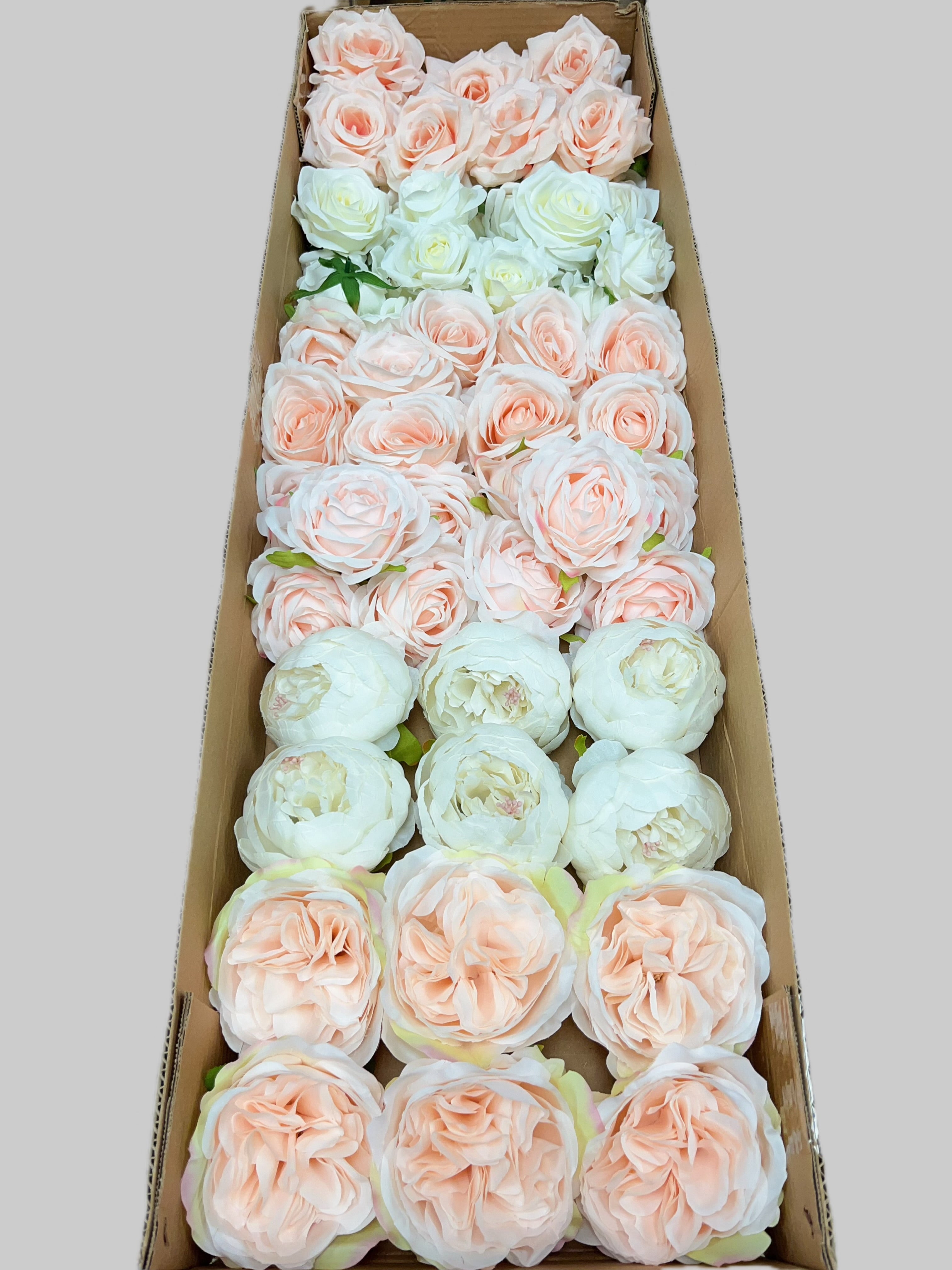 60/70 PCS Artificial Flower Heads (HS9), Mixed Colors for Wedding & DIY Decor