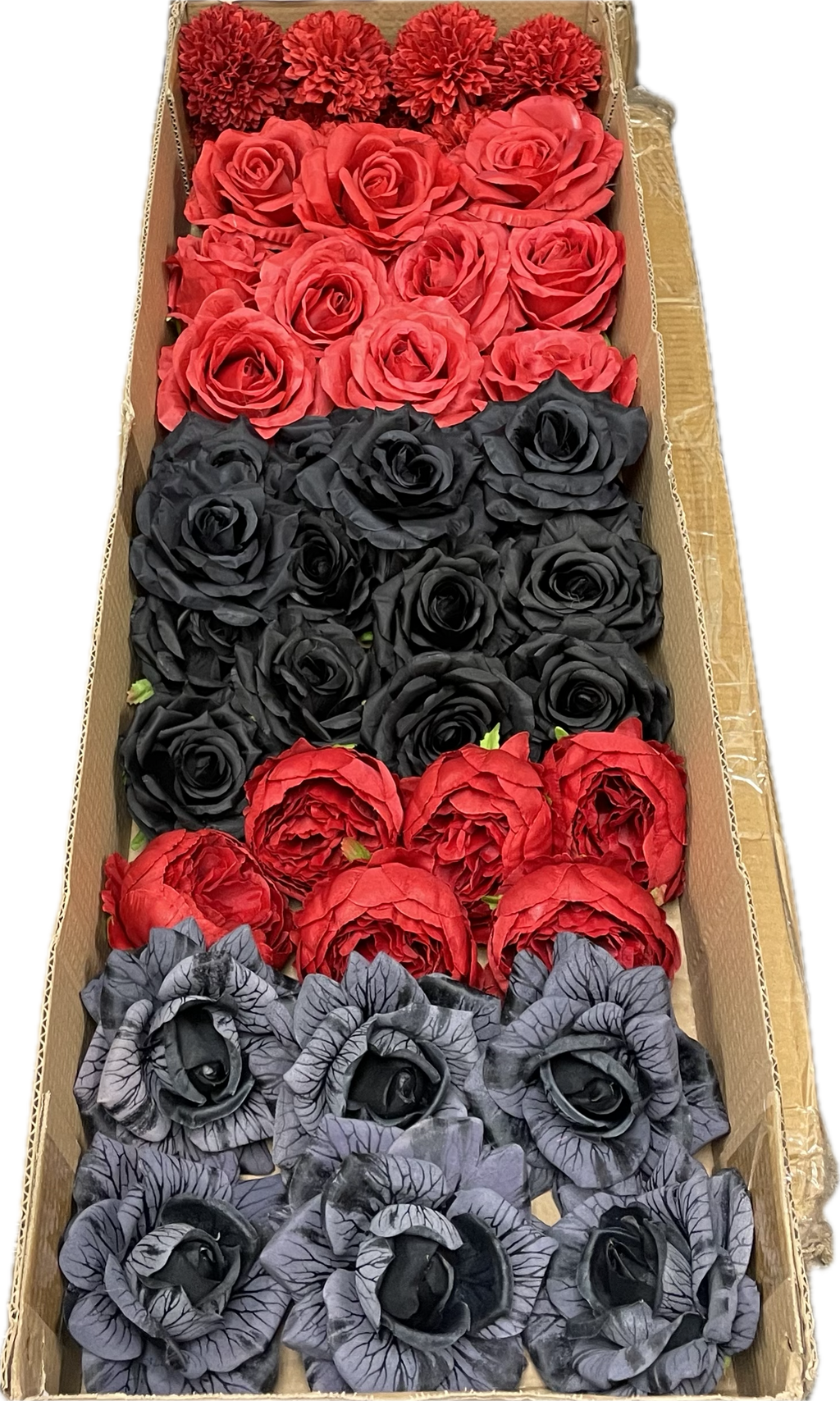 50/60 PCS Artificial Flower Heads (RH2), Mixed Colors for Wedding & DIY Decor