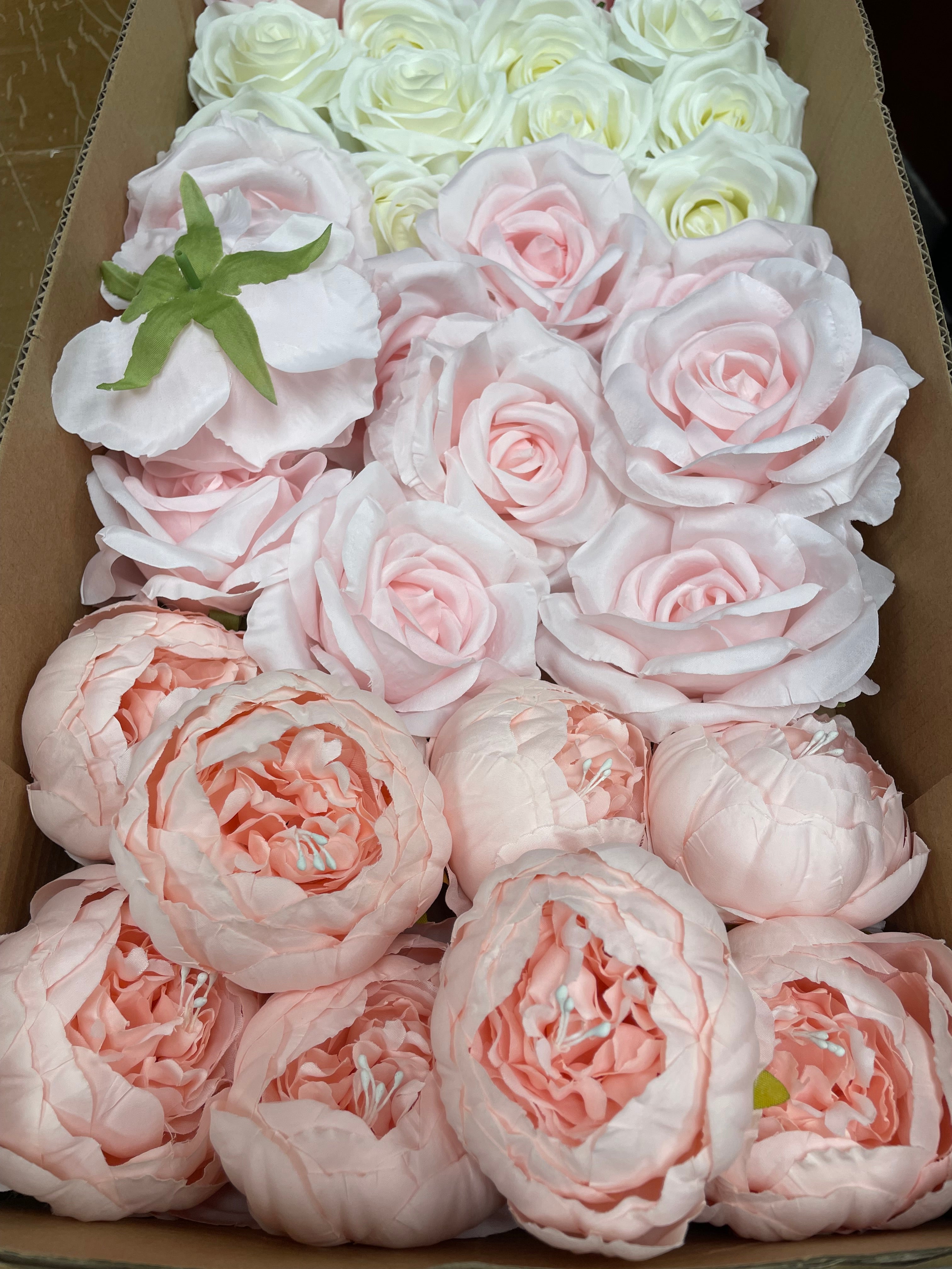 60/70 PCS Artificial Flower Heads(HS7) – Mixed Colors for Wedding & DIY Decor