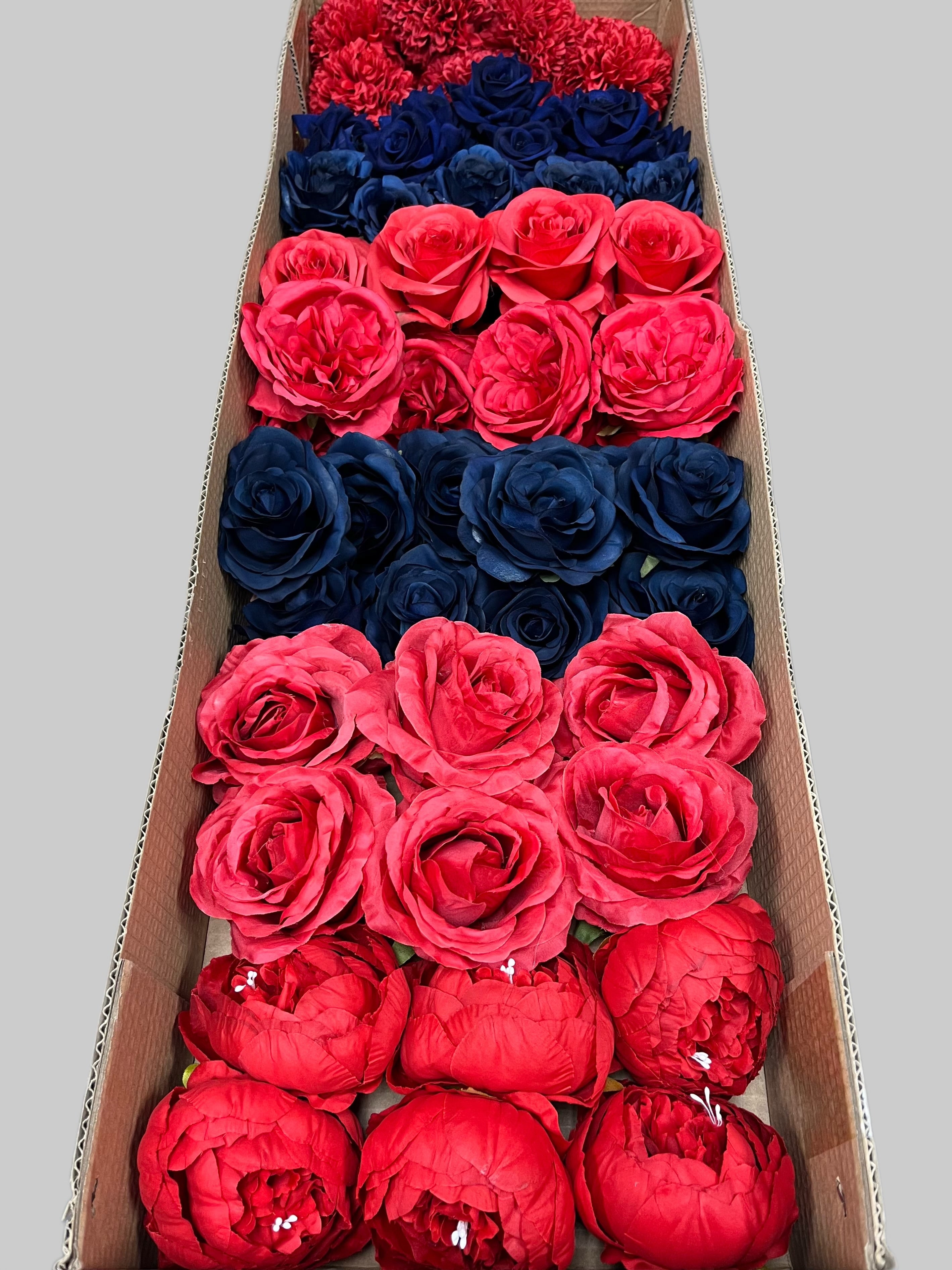 60/70 PCS Artificial Flower Heads (RN1), Mixed Colors for Wedding & DIY Decor