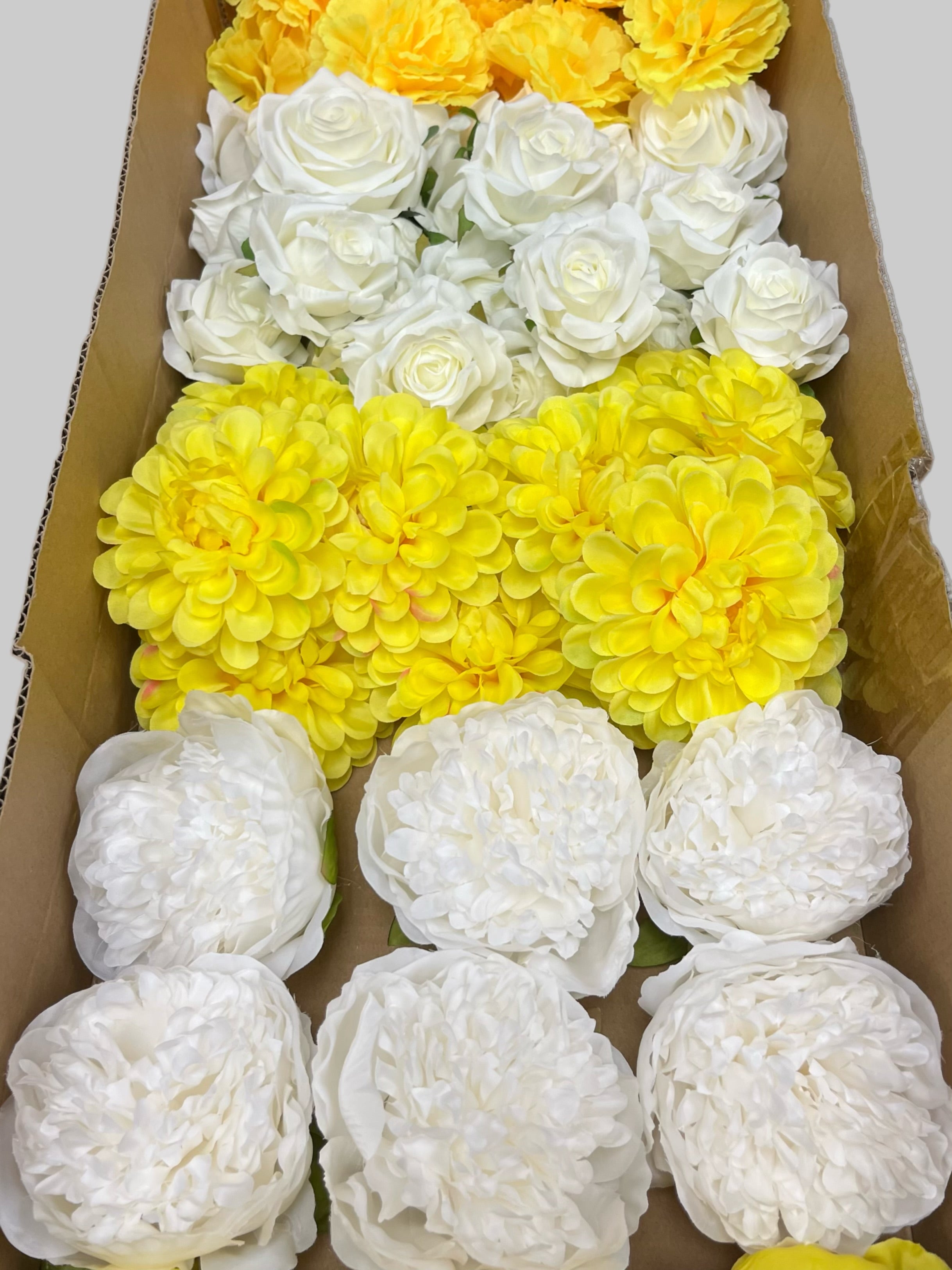 60/70 PCS Artificial Flower Heads (YS4), Mixed Colors for Wedding & DIY Decor