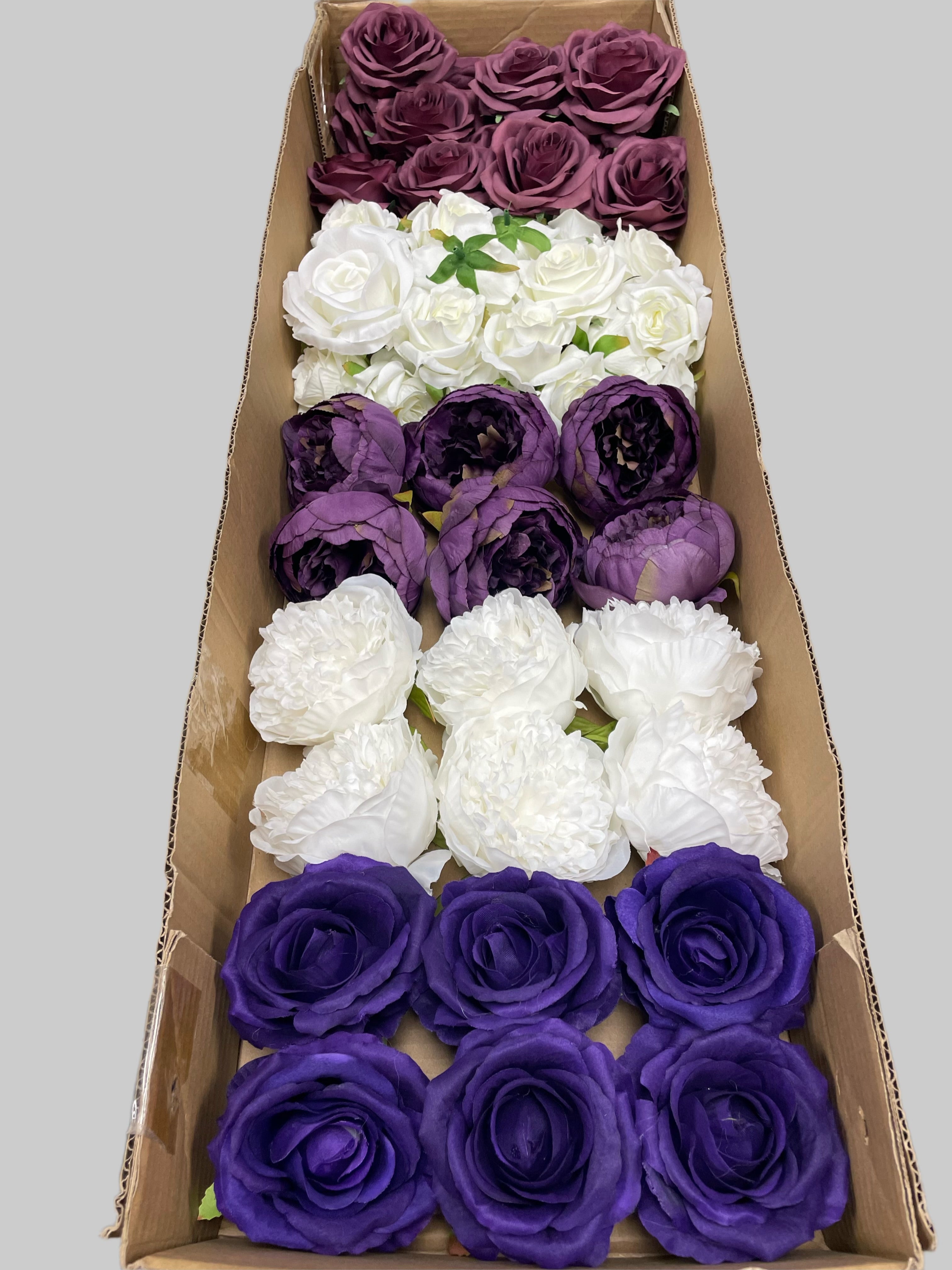 60/70 PCS Artificial Flower Heads (ZS7), Mixed Colors for Wedding & DIY Decor