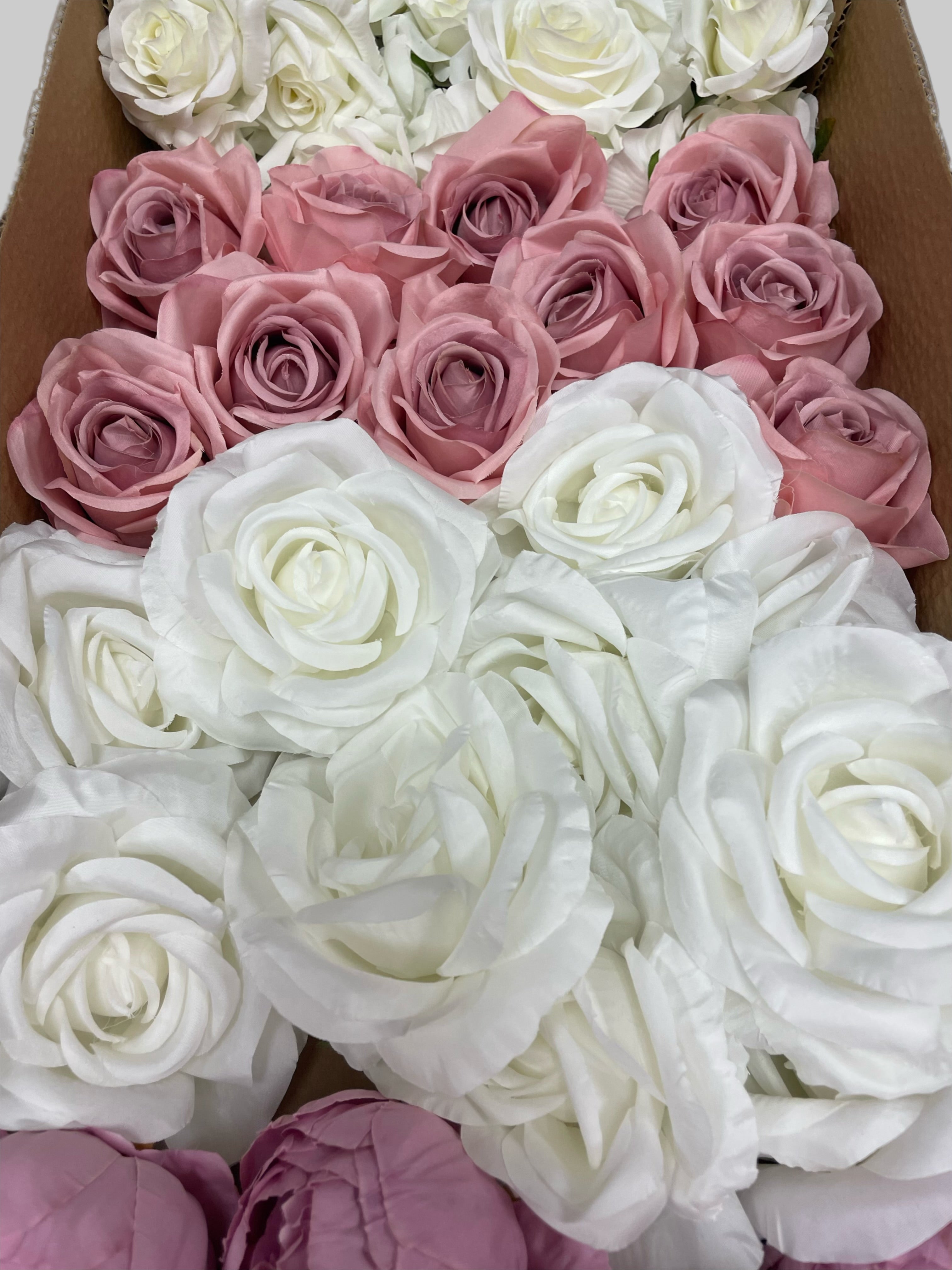 60/70 PCS Artificial Flower Heads (ES5B), Mixed Colors for Wedding & DIY Decor