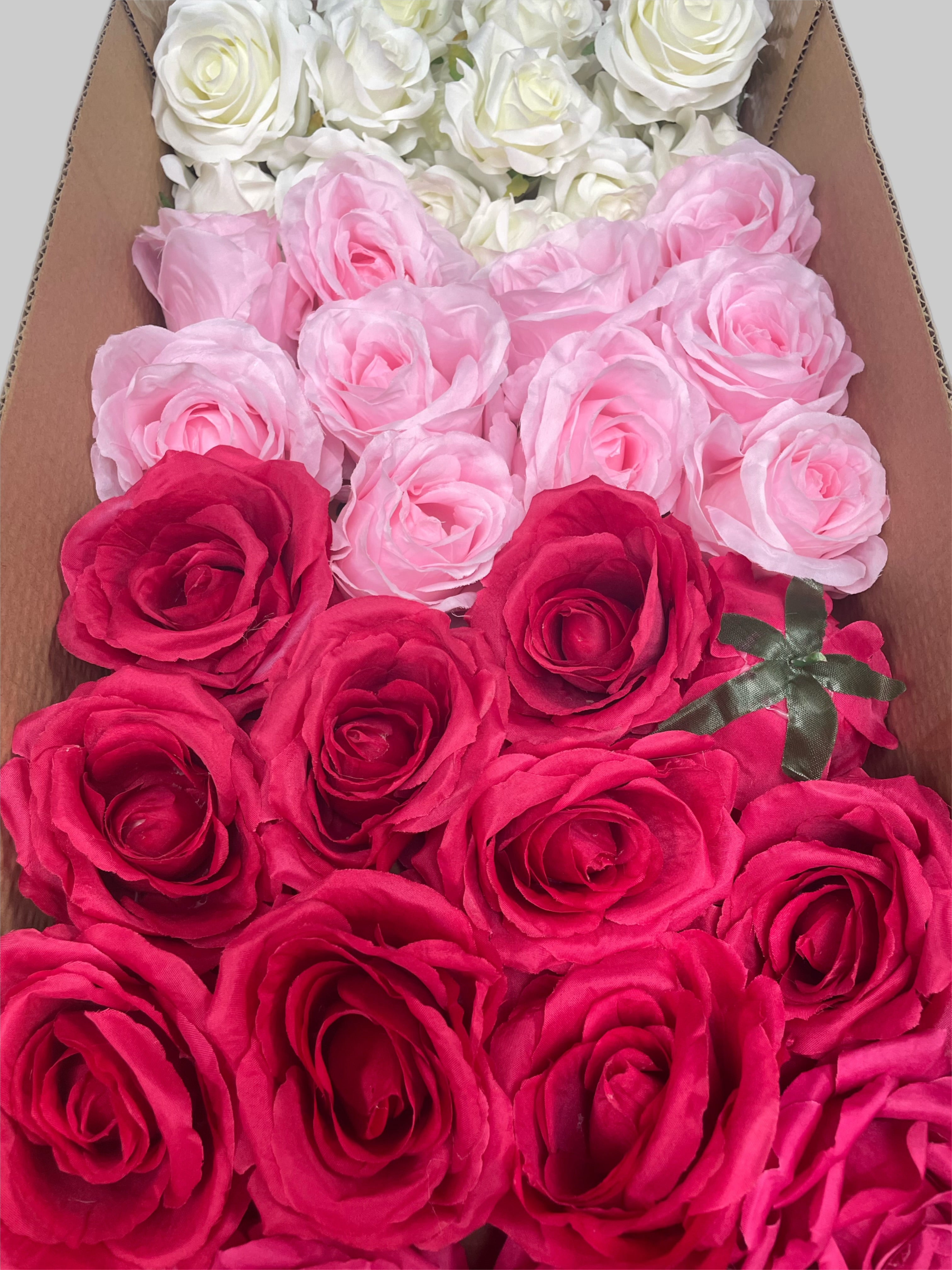 60/70 PCS Artificial Flower Heads (AS8), Mixed Colors for Wedding & DIY Decor