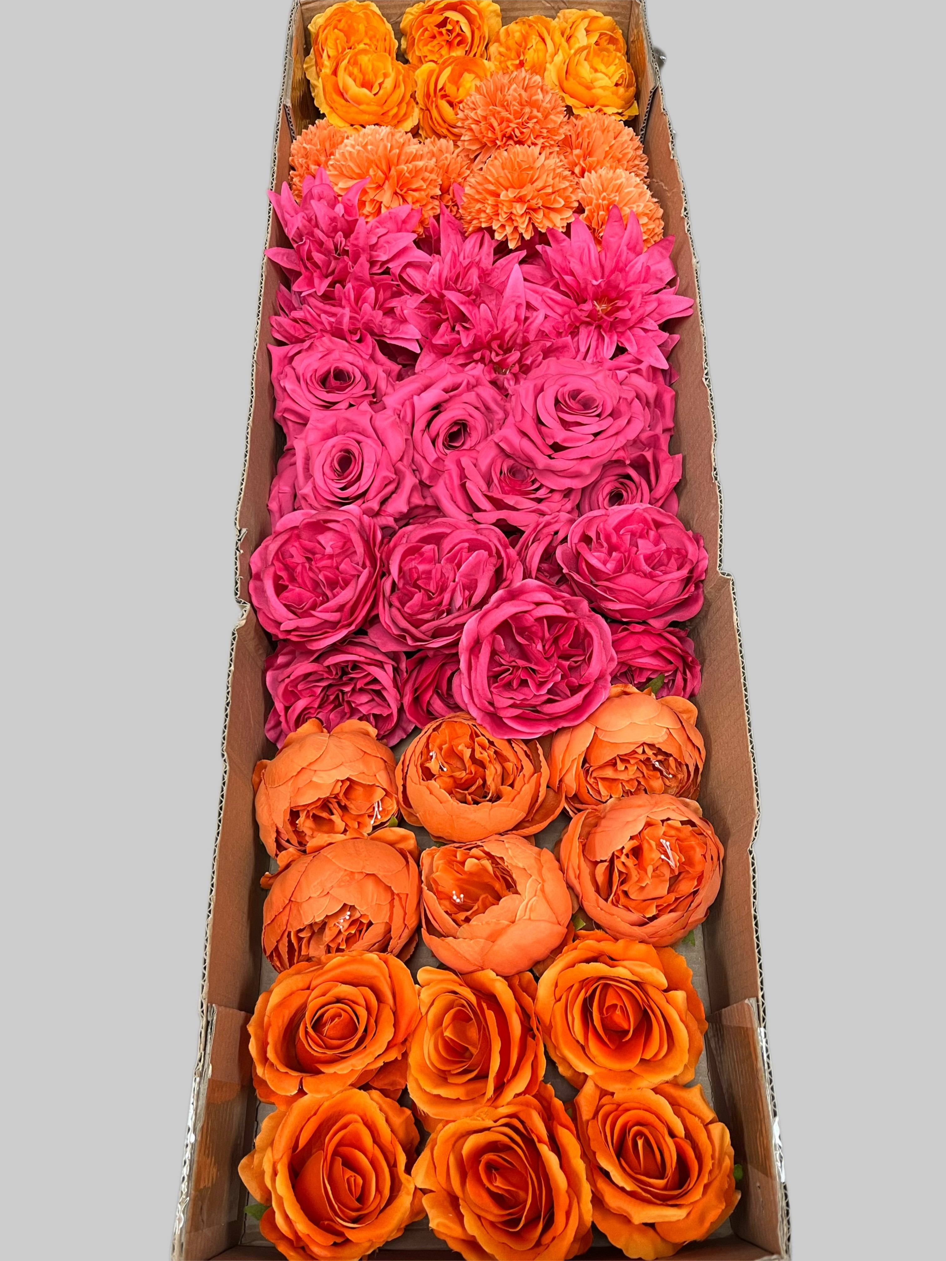 60/70 PCS Artificial Flower Heads (JS7), Mixed Colors for Wedding & DIY Decor
