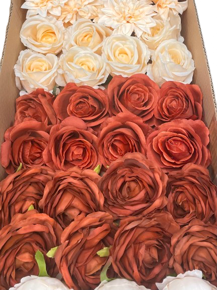 50/60 PCS Artificial Flower Heads(FS2), Mixed Colors for Wedding & DIY Decor