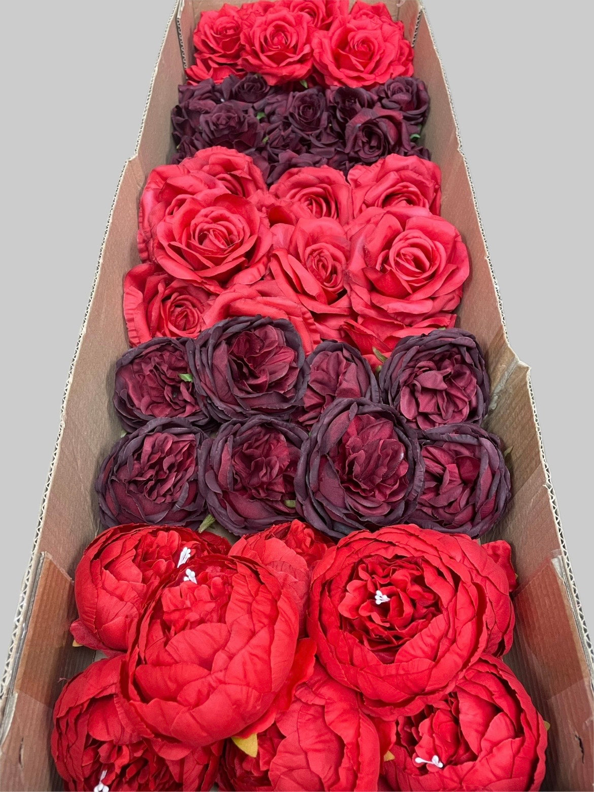 50/60 PCS Artificial Flower Heads (RB1), Mixed Colors for Wedding & DIY Decor