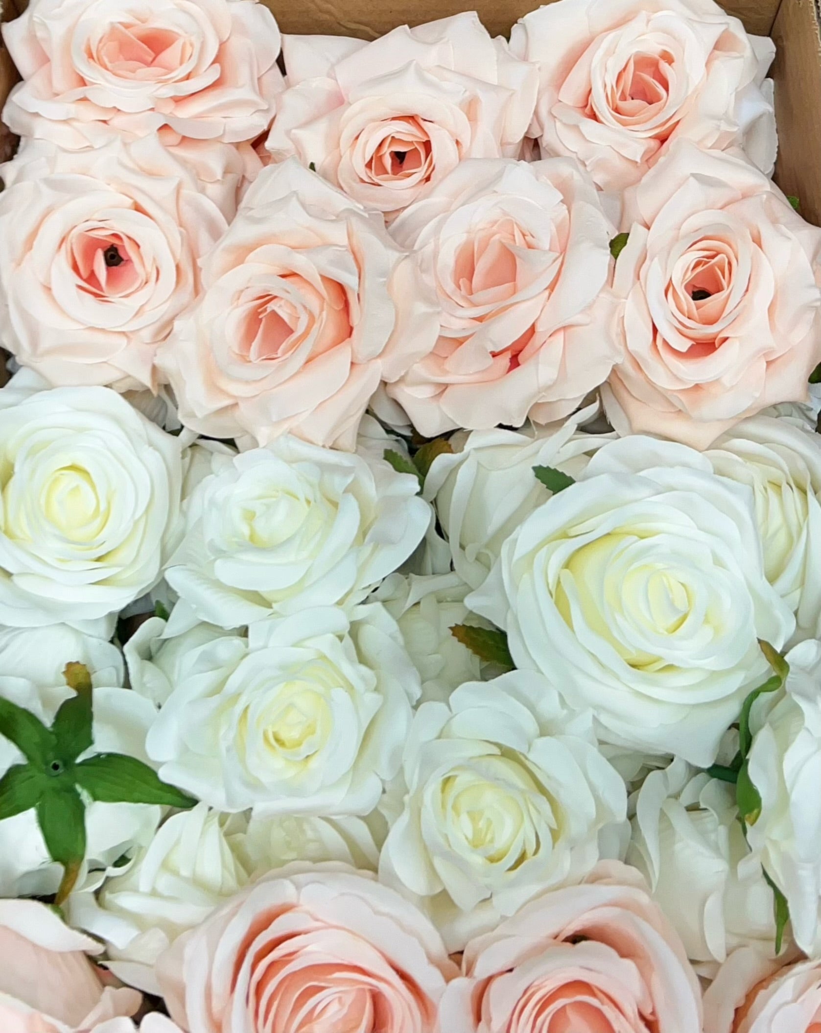60/70 PCS Artificial Flower Heads (HS9), Mixed Colors for Wedding & DIY Decor