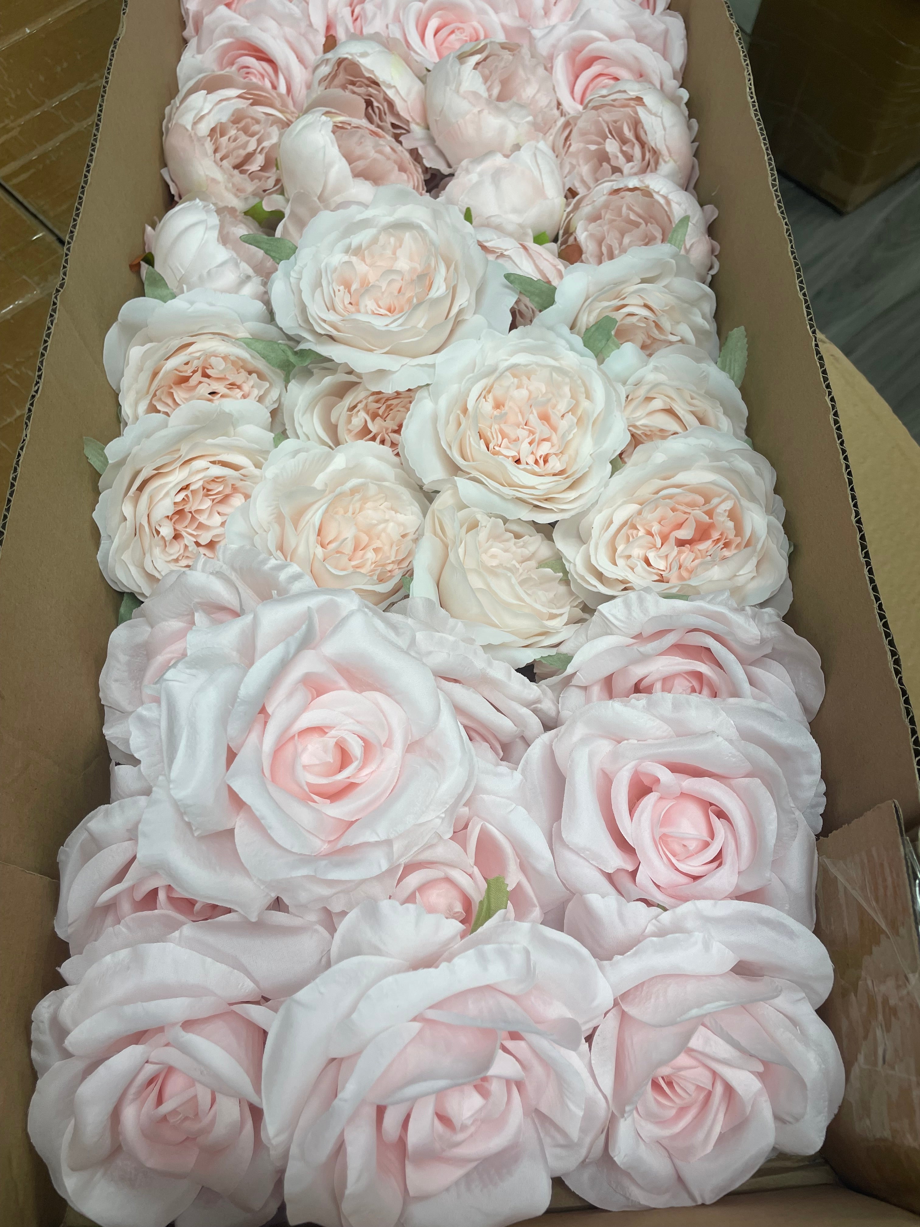 60/70 PCS Artificial Flower Heads(HS5) – Mixed Colors for Wedding & DIY Decor