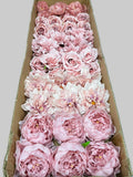 60 PCS All Dusty Blush Pink Assorted Artificial Flower Heads (AD2), Peonies, Rose & Dahlias