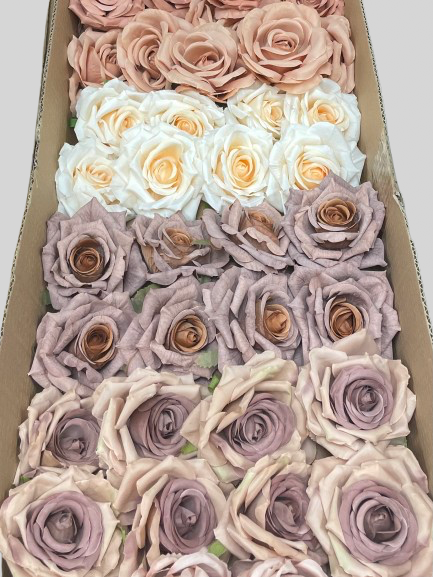 50/60 PCS Artificial Flower Heads (OS1AB), Mixed Colors for Wedding & DIY Decor