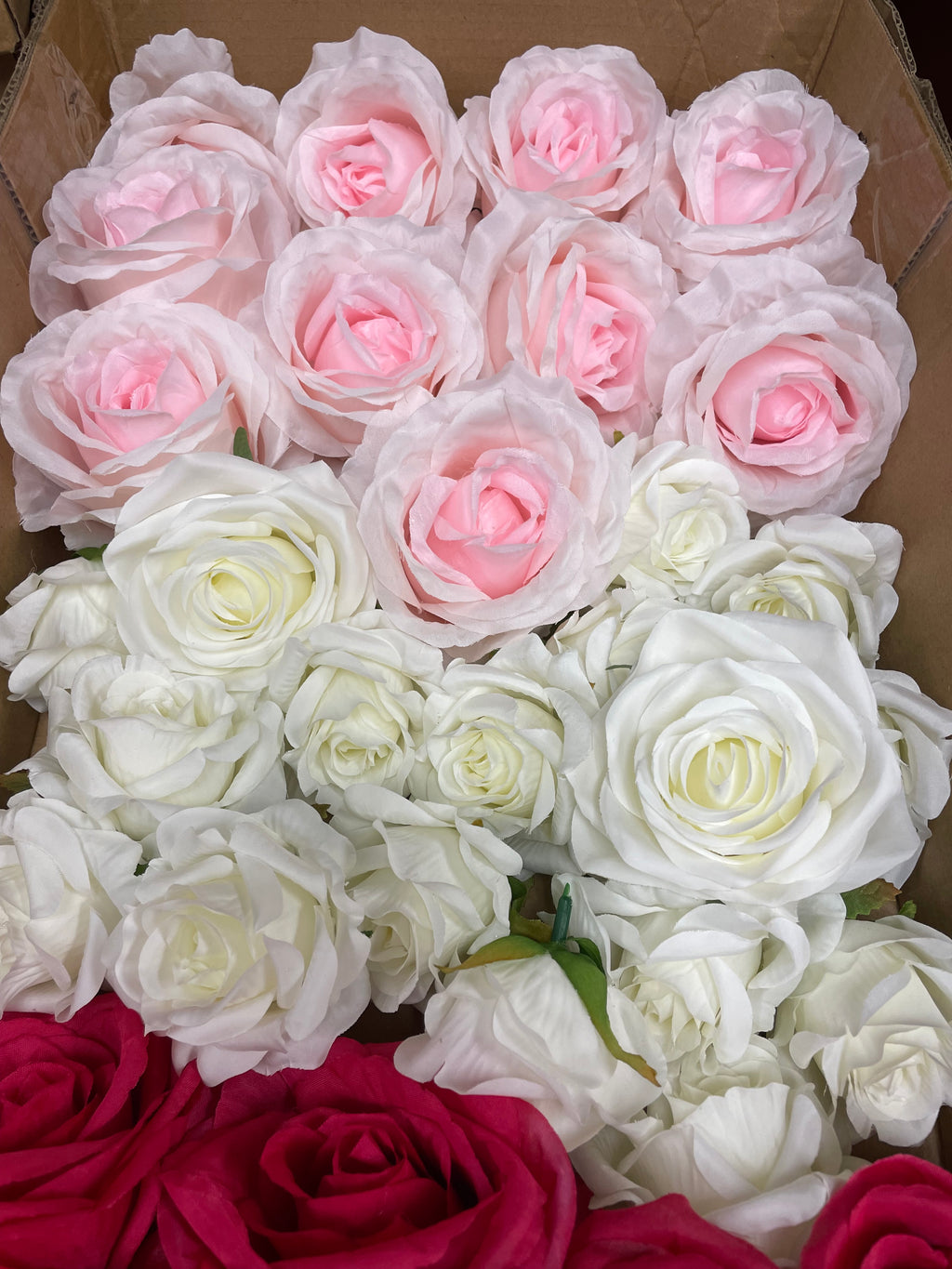 60/70 PCS Artificial Flower Heads (AS1), Mixed Colors for Wedding & DIY Decor