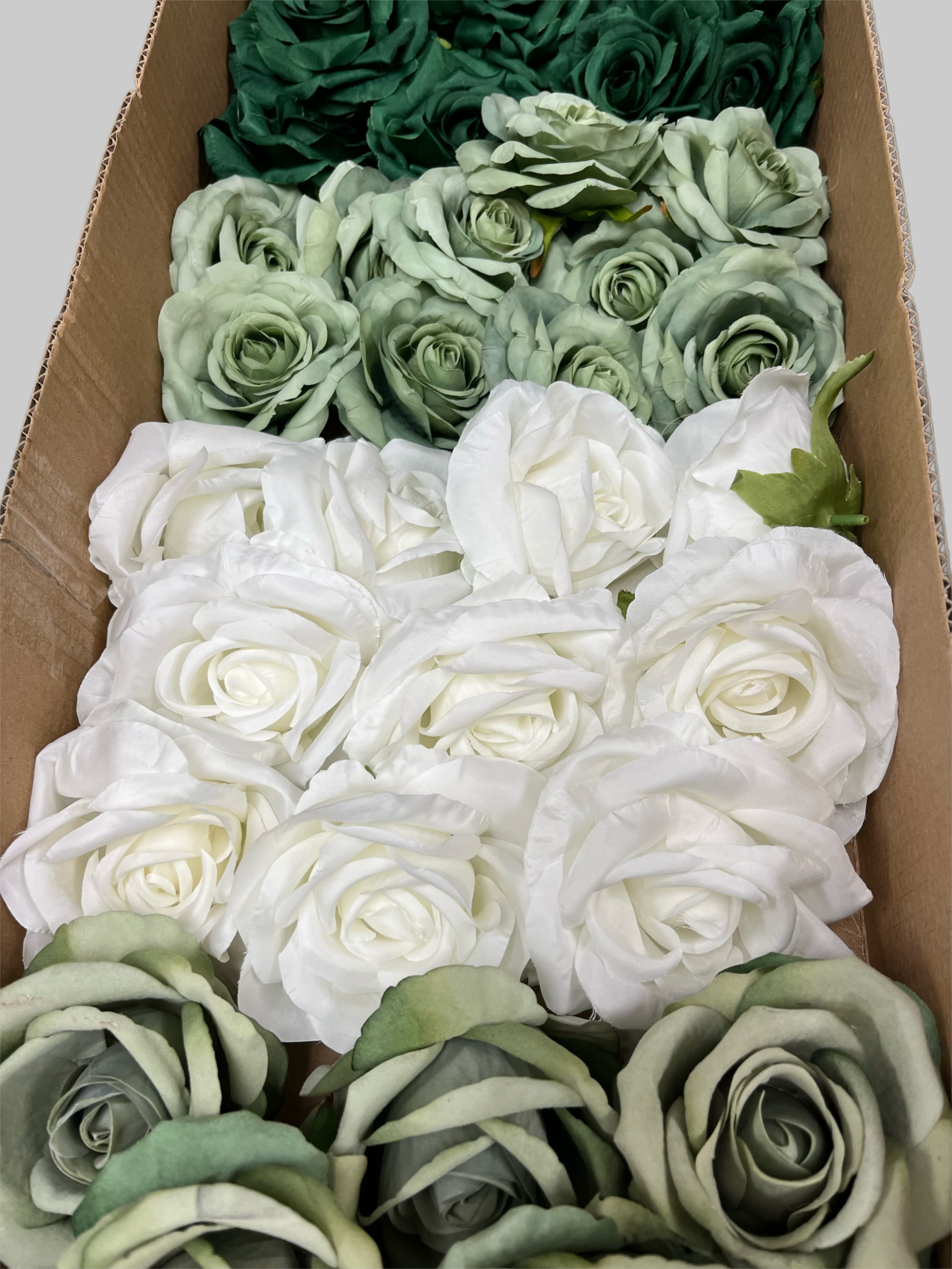60/70 PCS Artificial Flower Heads (LU2), Mixed Colors for Wedding & DIY Decor